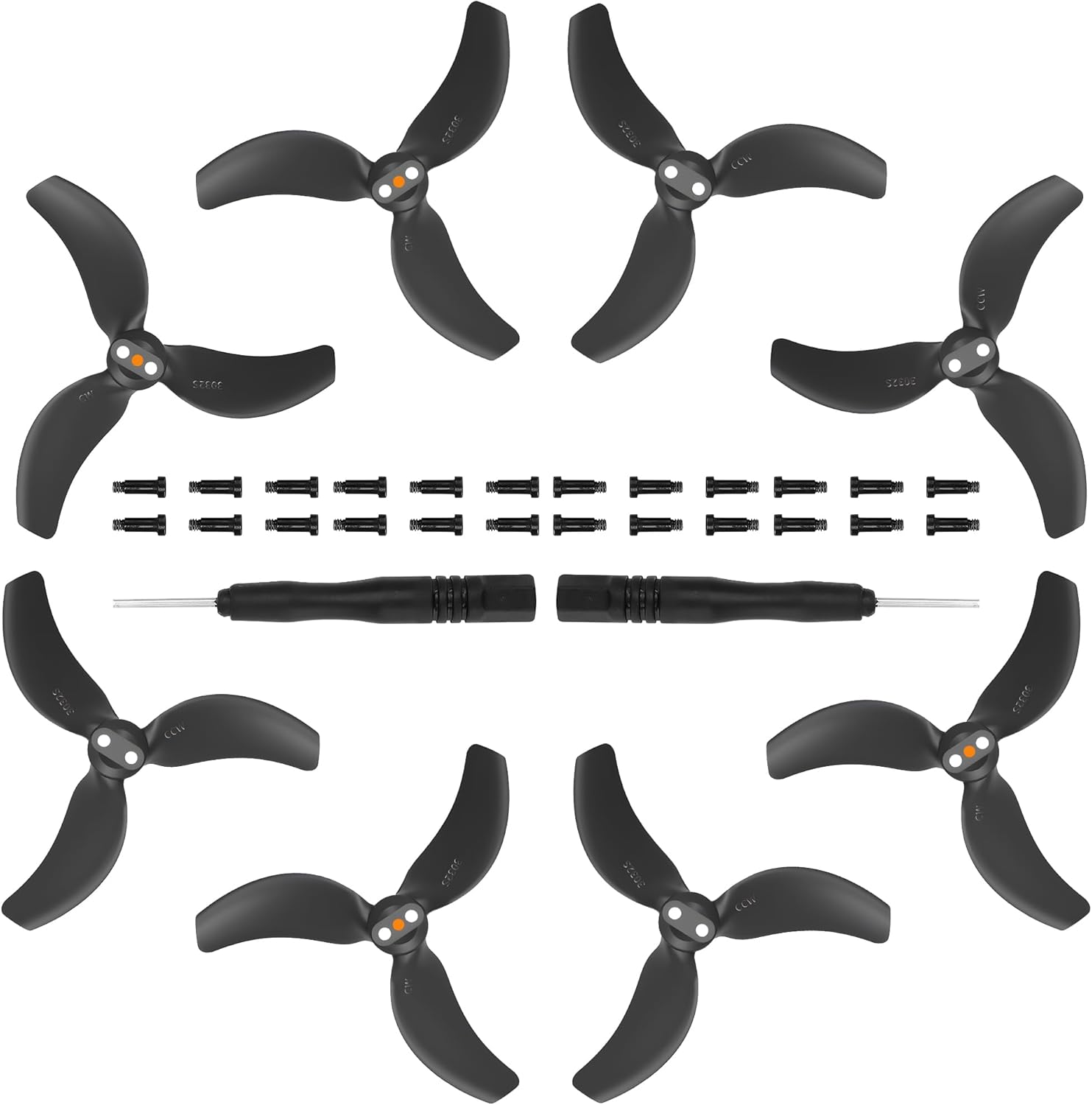 8Pcs Avata 2 Propellers Replacement Prop Blades 3032S Low Noise Wings for DJI Avata 2 Drone Accessories Black Tips