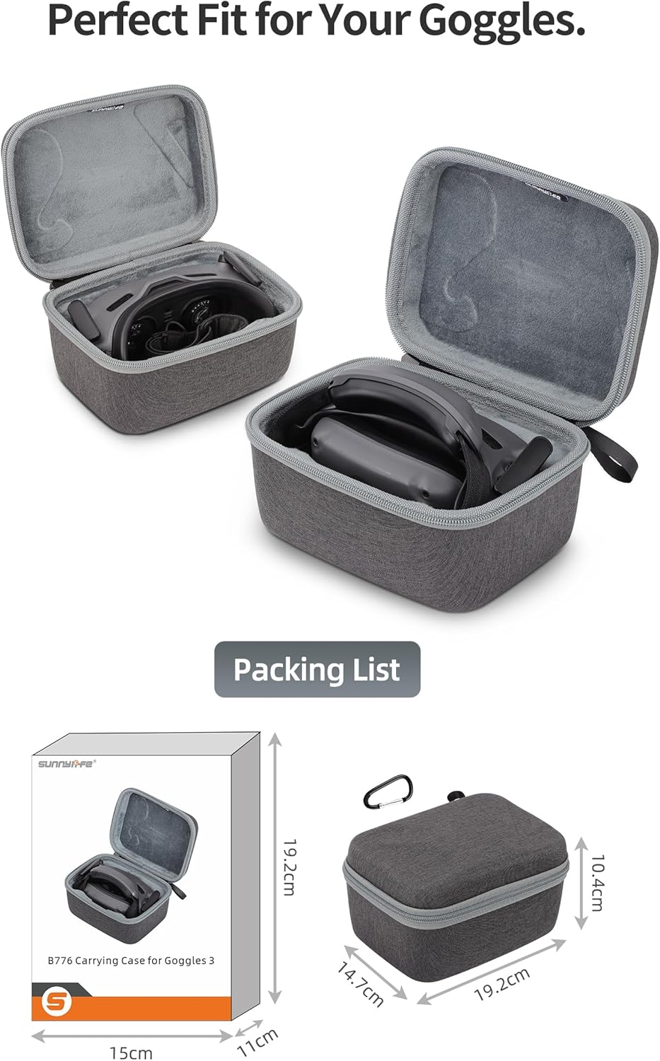 Anbee Goggles 3 Carrying Case, Portable Hard Case Storage Bag Compatible with DJI Avata 2 / DJI Neo Drone Pro-View Combo - DJI Goggles 3/2