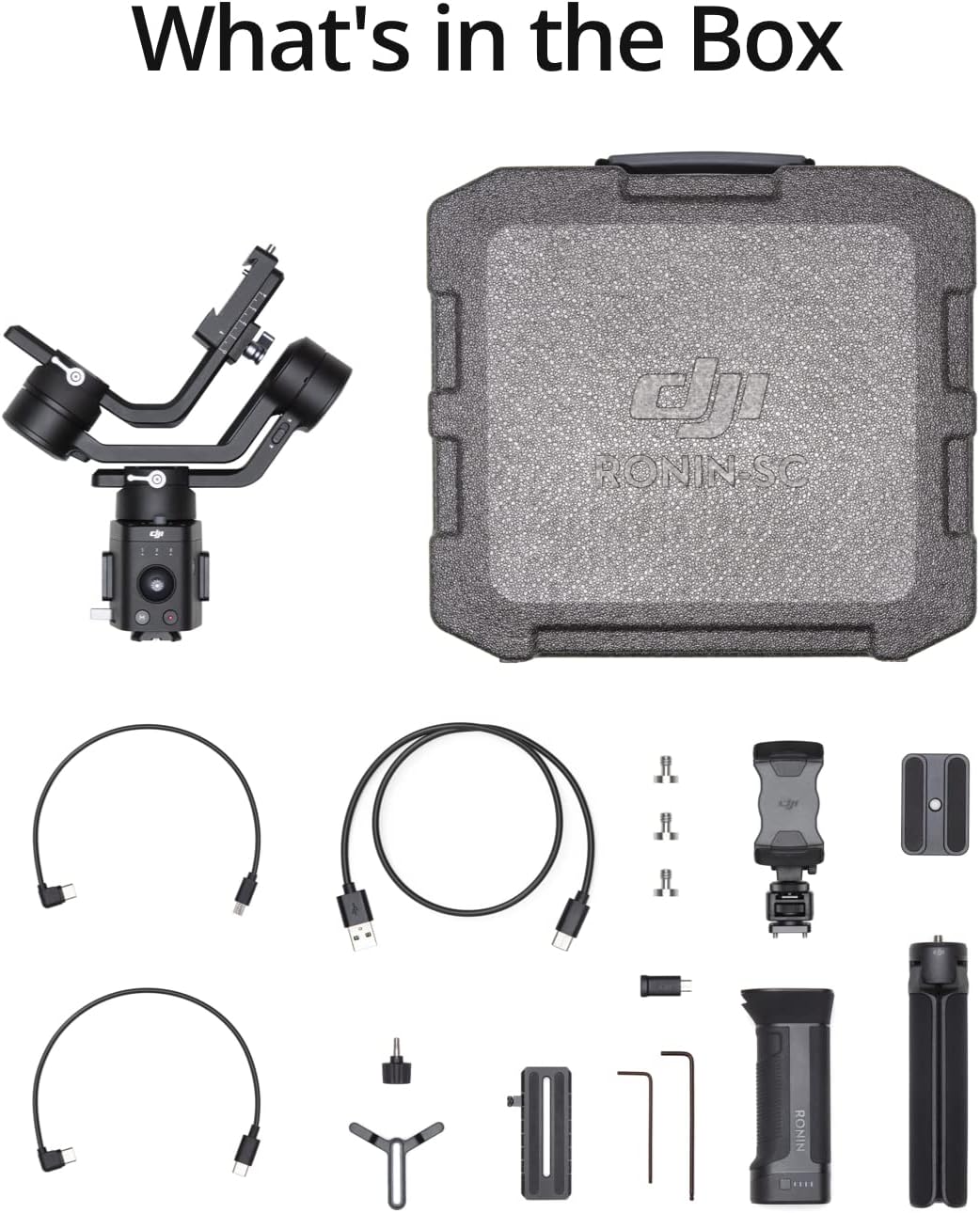 DJI Ronin-SC - Camera Stabilizer, 3-Axis Handheld Gimbal for DSLR and Mirrorless Cameras, Up to 4.4lbs Payload, Sony, Panasonic Lumix, Nikon, Canon, Lightweight Design, Cinematic Filming, Black