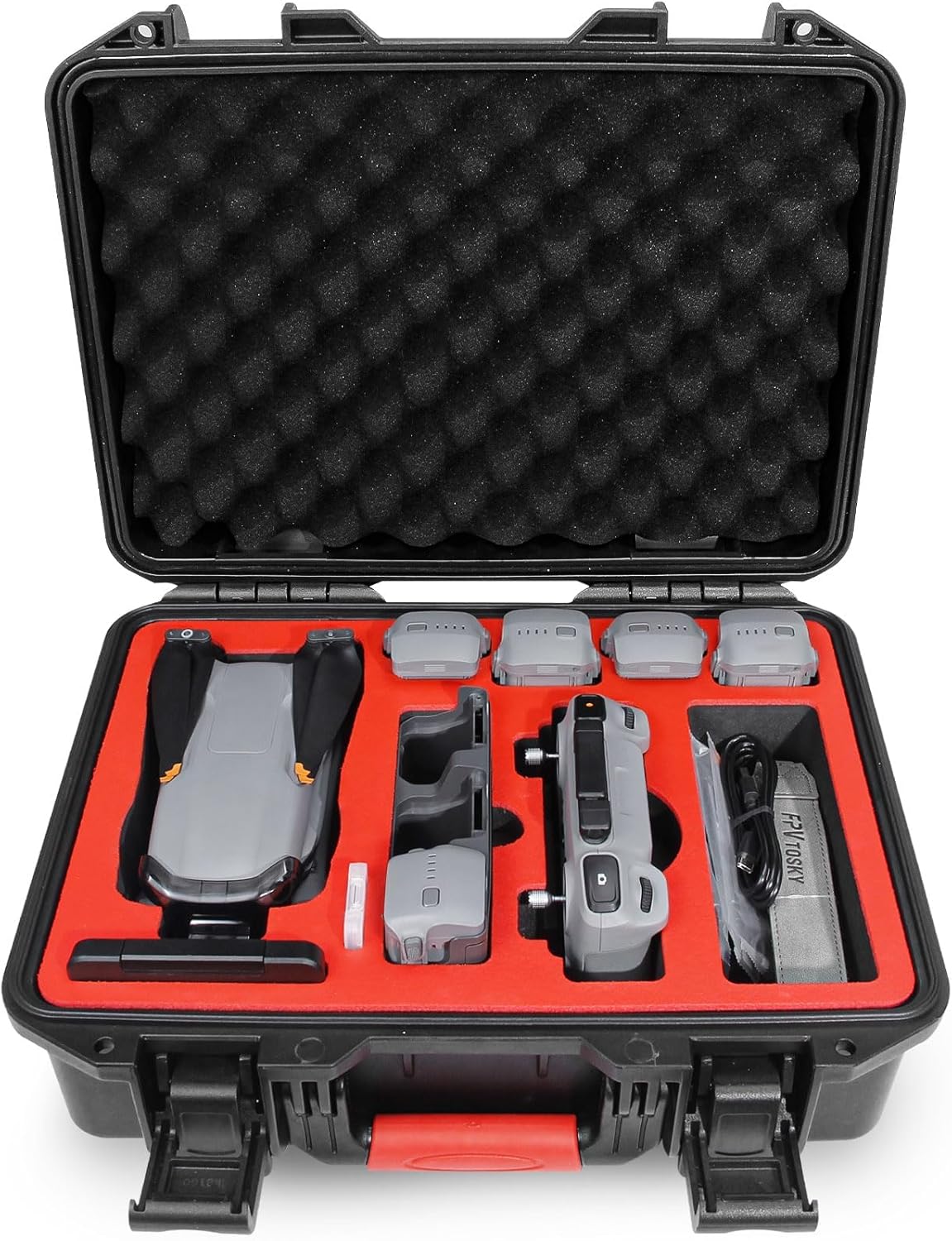 FPVtosky Hard Case for DJI Air 3 Drone/Fly More Combo, Waterproof Air 3 Hard Shell Carrying Case Accessories, Compatible with DJI RC2/ RC-N2/ RC Pro, Up to 8 Batteries