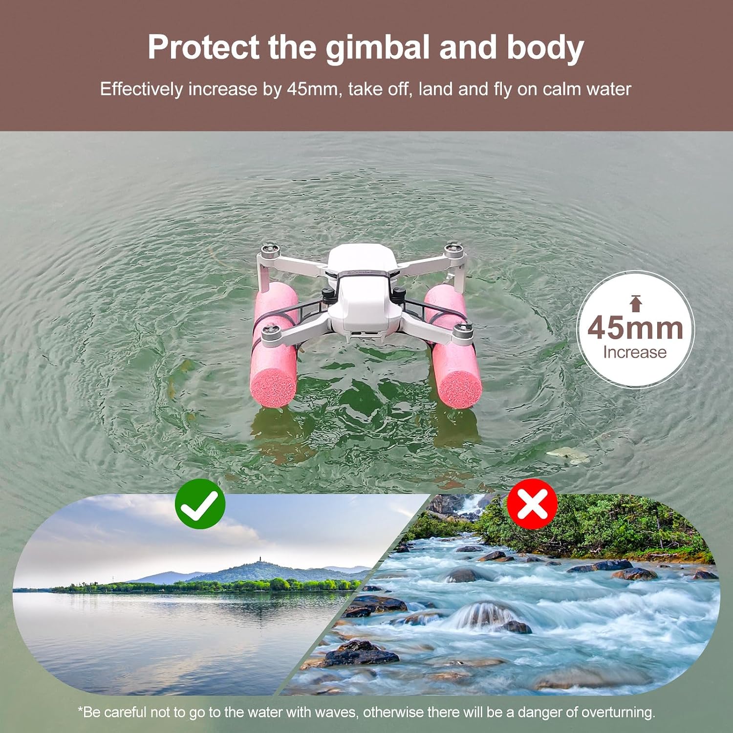 Mini 4K Landing Gear Leg  Water Landing Gear for DJI Mini 2 SE/Mini 2/ Mavic Mini/Mini SE/Mini 4K Accessories, Foldable Extender Drone Landing Gear Combo