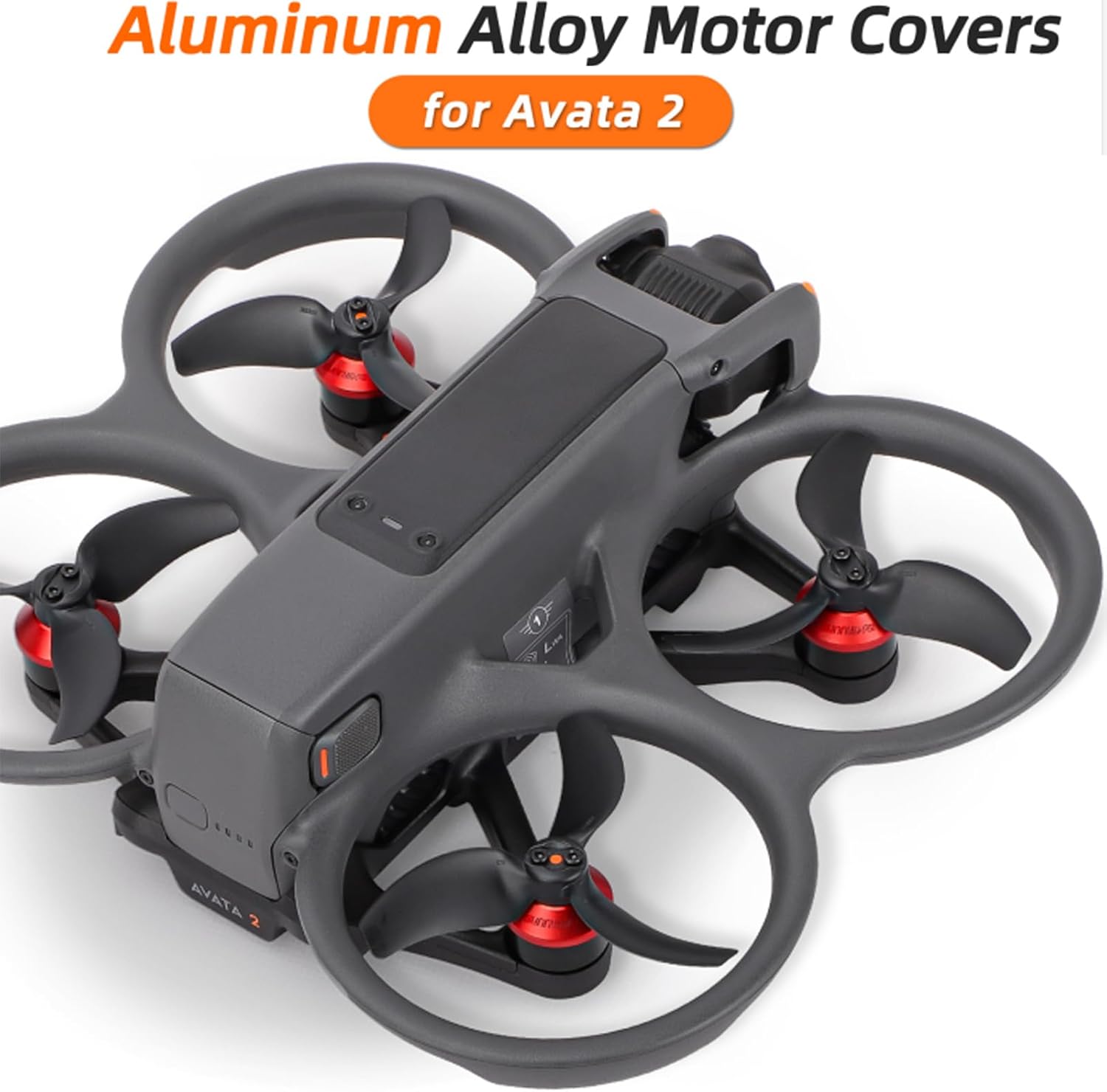 Motor Cover Cap Compatible with DJI Avata 2 Aluminum Alloy Protection Guard Protector Accessories (Black)