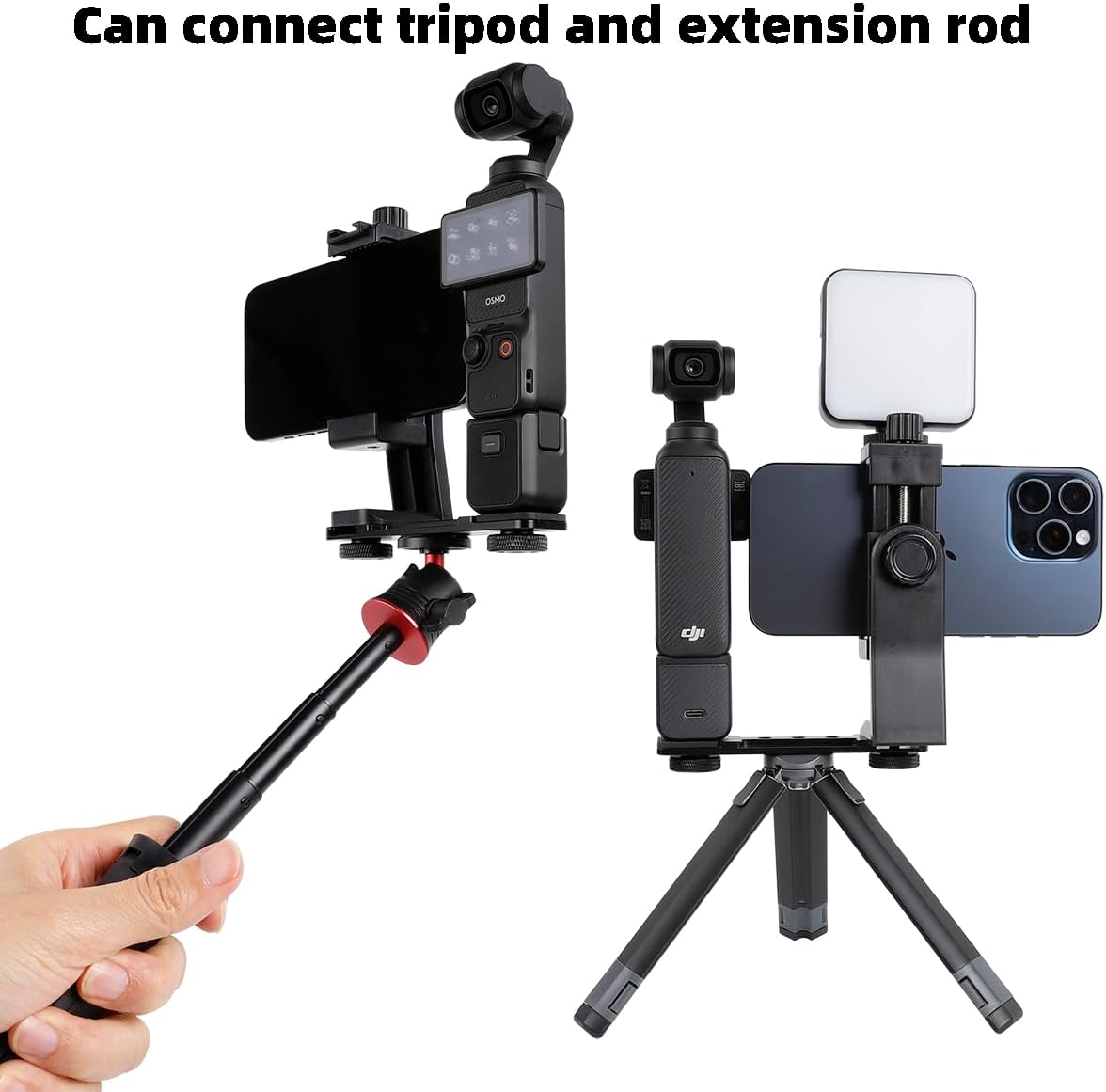 Phone Holder for DJI Osmo Pocket 3, Cell Phone Mount Expansion Accessories with 1/4 Thread Hole Used with Tripod and Extension Rod