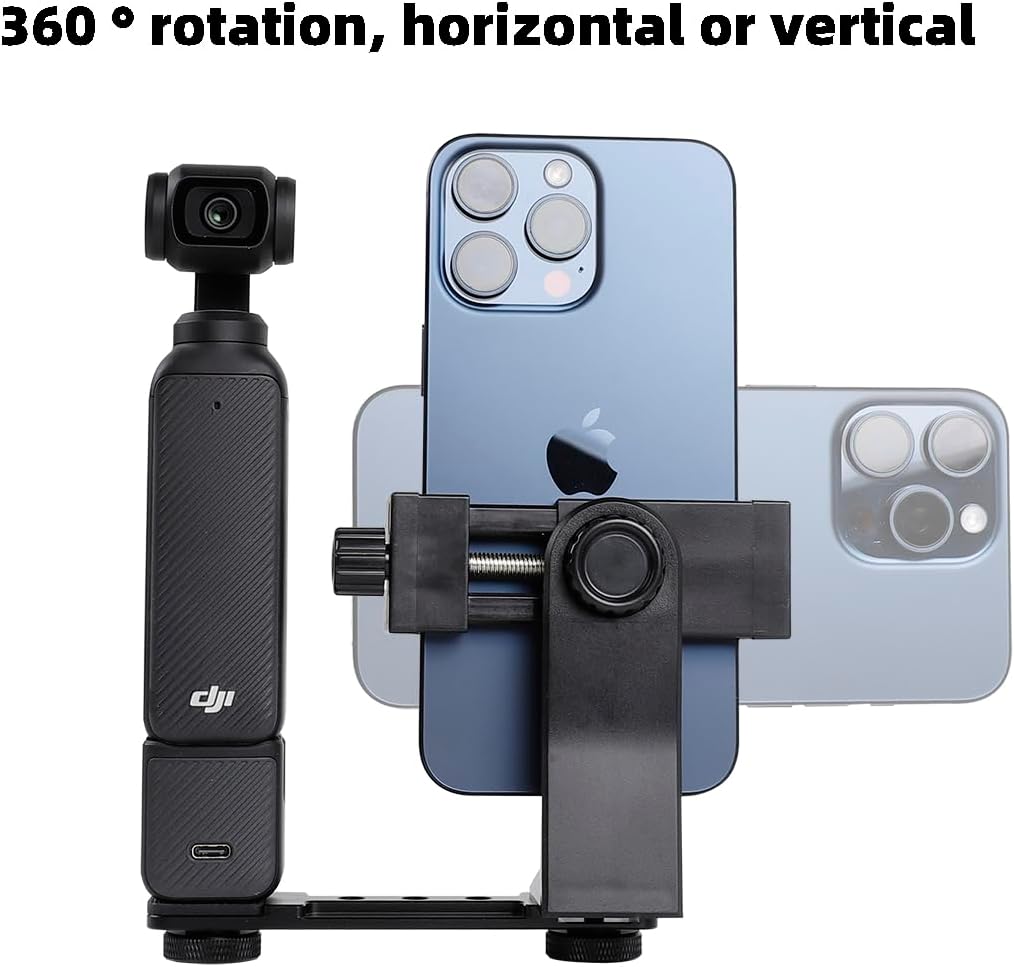 Phone Holder for DJI Osmo Pocket 3, Cell Phone Mount Expansion Accessories with 1/4 Thread Hole Used with Tripod and Extension Rod