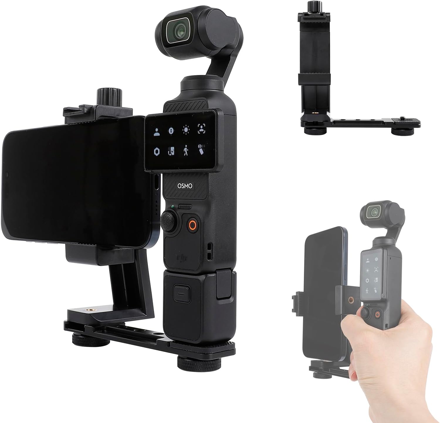 Phone Holder for DJI Osmo Pocket 3, Cell Phone Mount Expansion Accessories with 1/4 Thread Hole Used with Tripod and Extension Rod