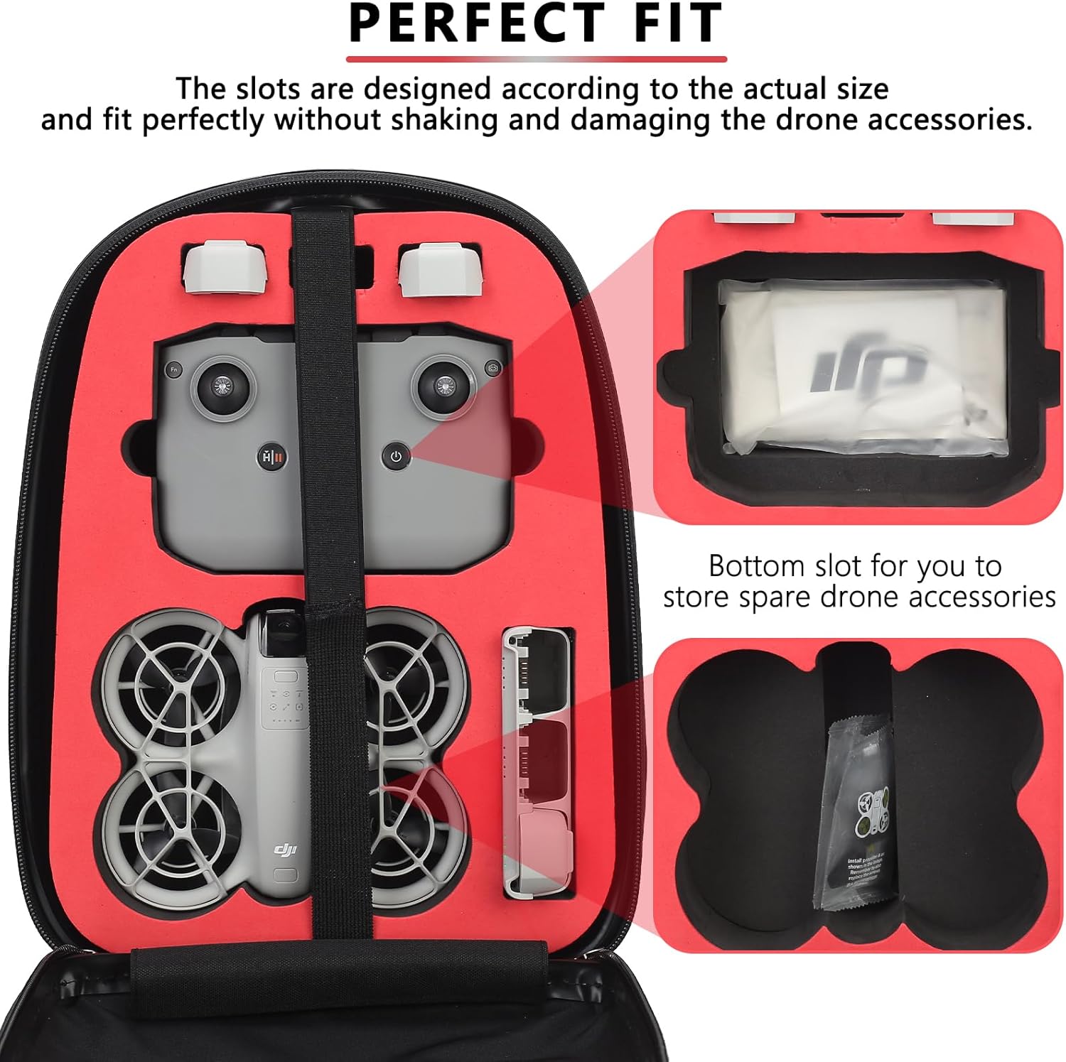 Professional Backpack Case for DJI Air 3 / Neo, Waterproof Hardshell Case for DJI Air 3 / Neo Fly More Combo Drone