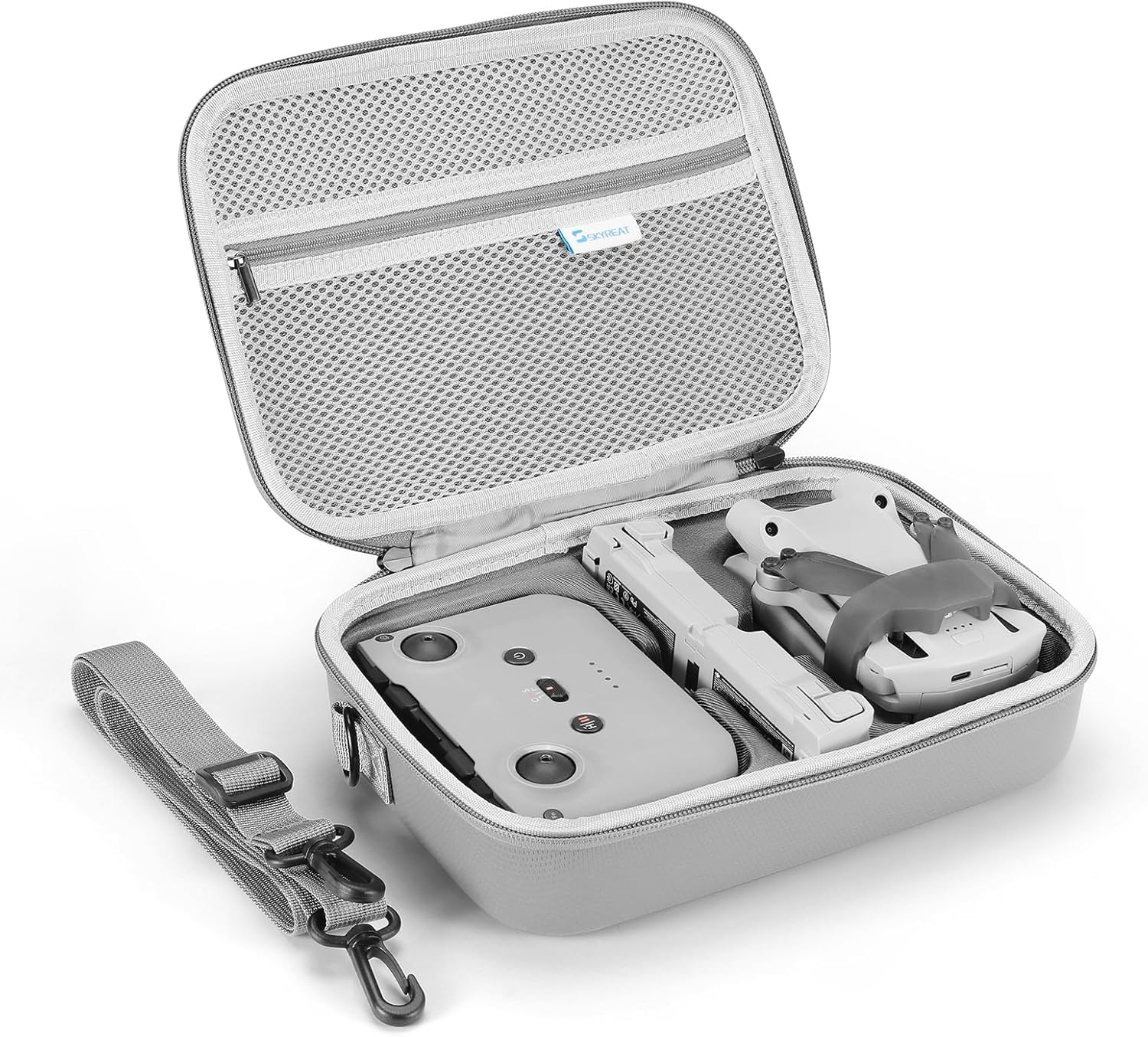 Skyreat Mini 3 /Mini 3 Pro Case RC-N1,Compact Small PU Waterproof Carrying Case with Shoulder for DJI Mini 3/Mini 3 Pro/Drone and Battery Accessories