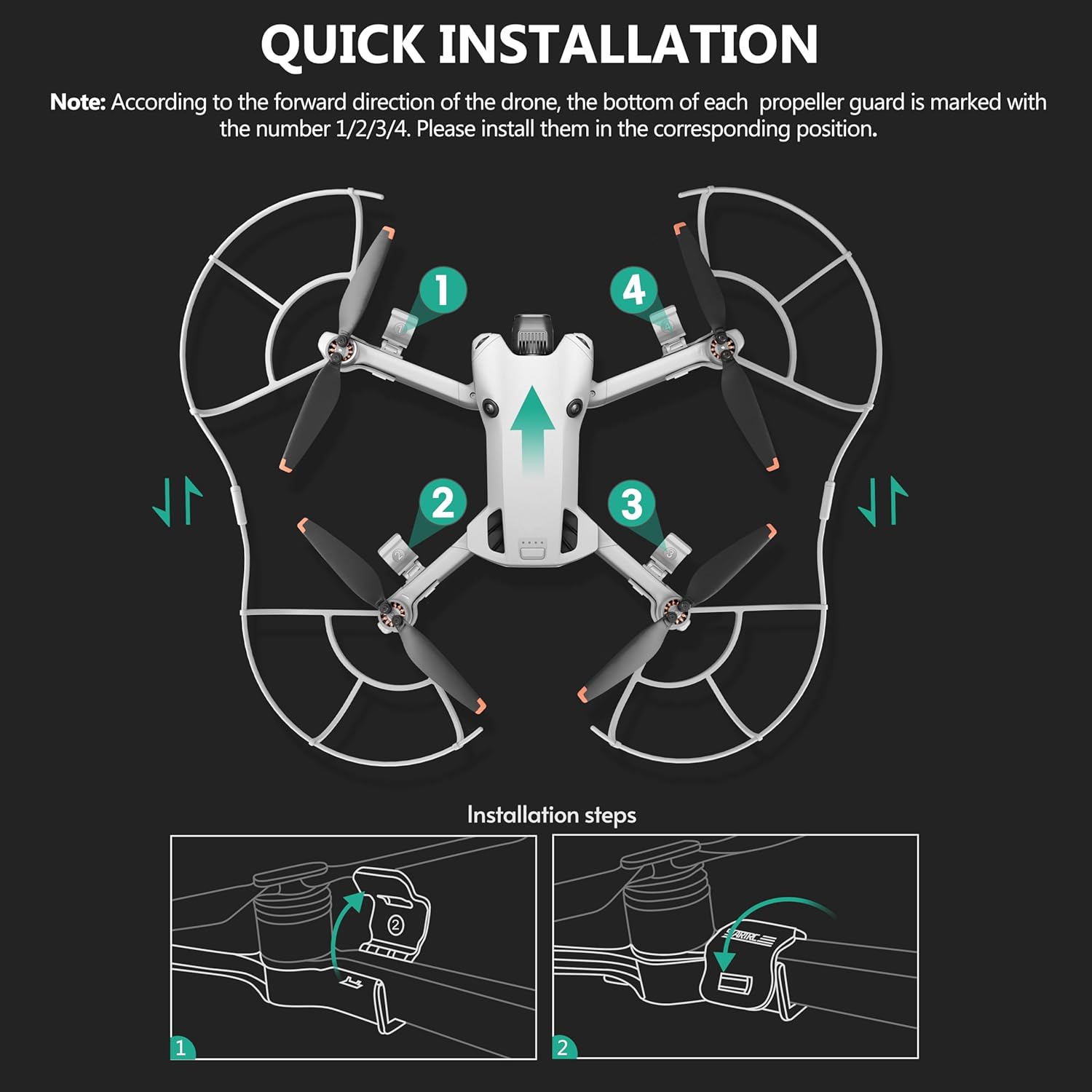 STARTRC Mini 4 Pro Propeller Guard,Quick Release Removable Propellers Protector for DJI Mini 4 Pro Accessories