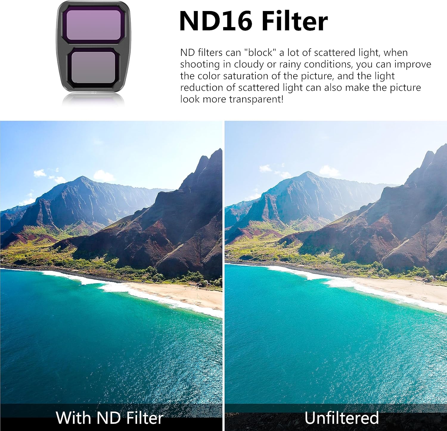 STARTRC ND Filters Set for DJI Air 3 Accessories,4Pack Filters-(ND8, ND16, ND32, ND64) (Aluminum Version)