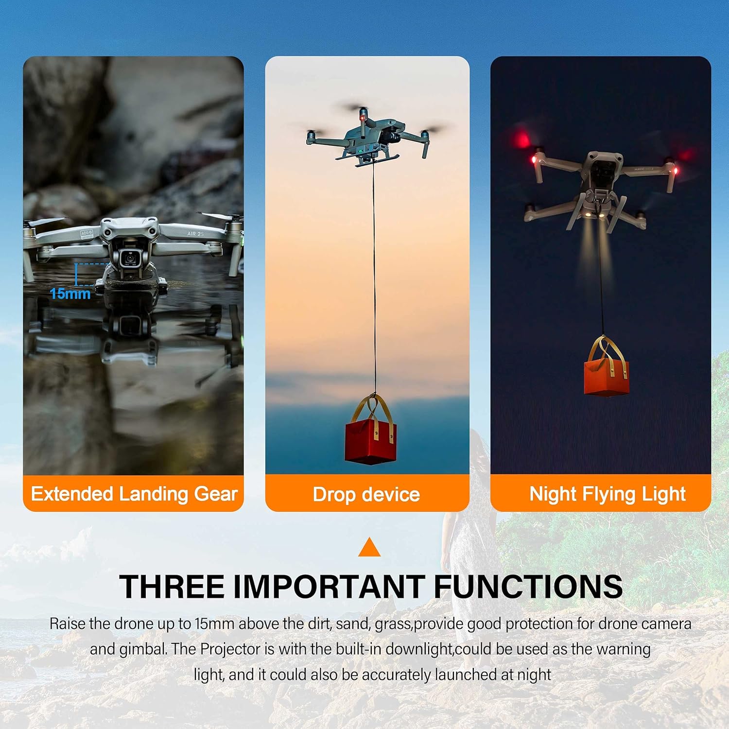 Tomat Air 3 Airdrop System Transport Delivery Release, Drop Device Drone Thrower Airdrop Dropping System for DJI Air 3 Accessories