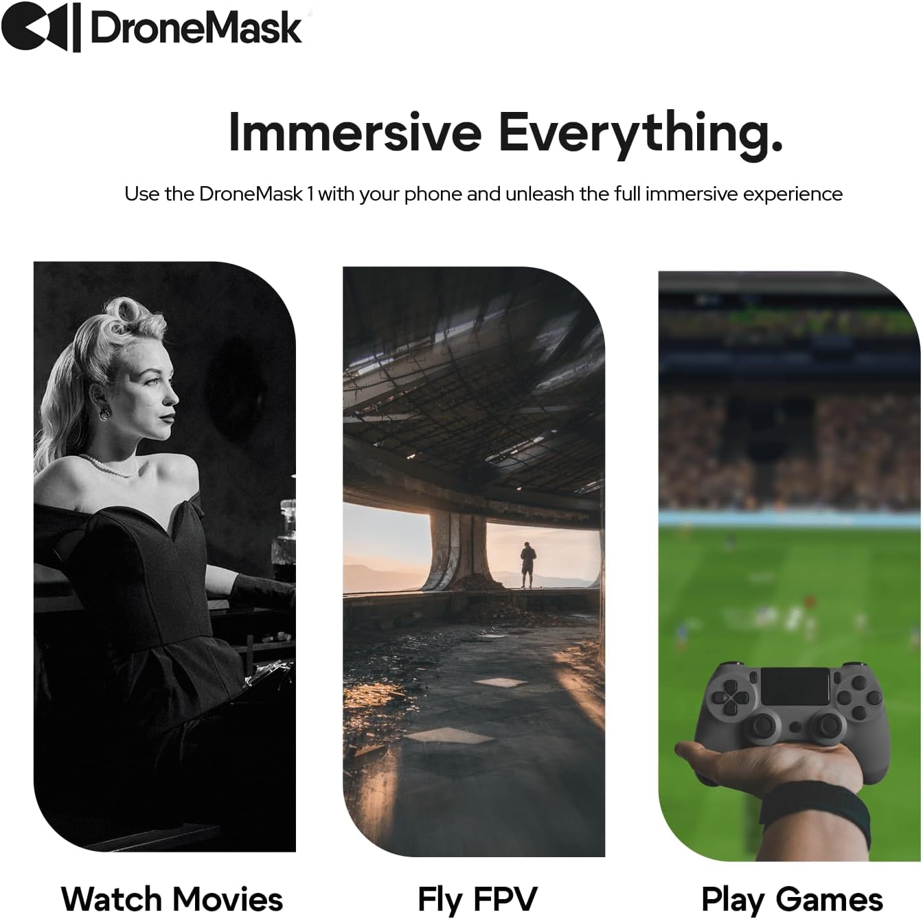 1 | FPV Goggles for DJI, FPV, and GPS Drones | Patented Unibody Lens | Immersive VR Headset Drones | FPV Goggles, Skyview Goggles | Immersive Experience with FPV Set