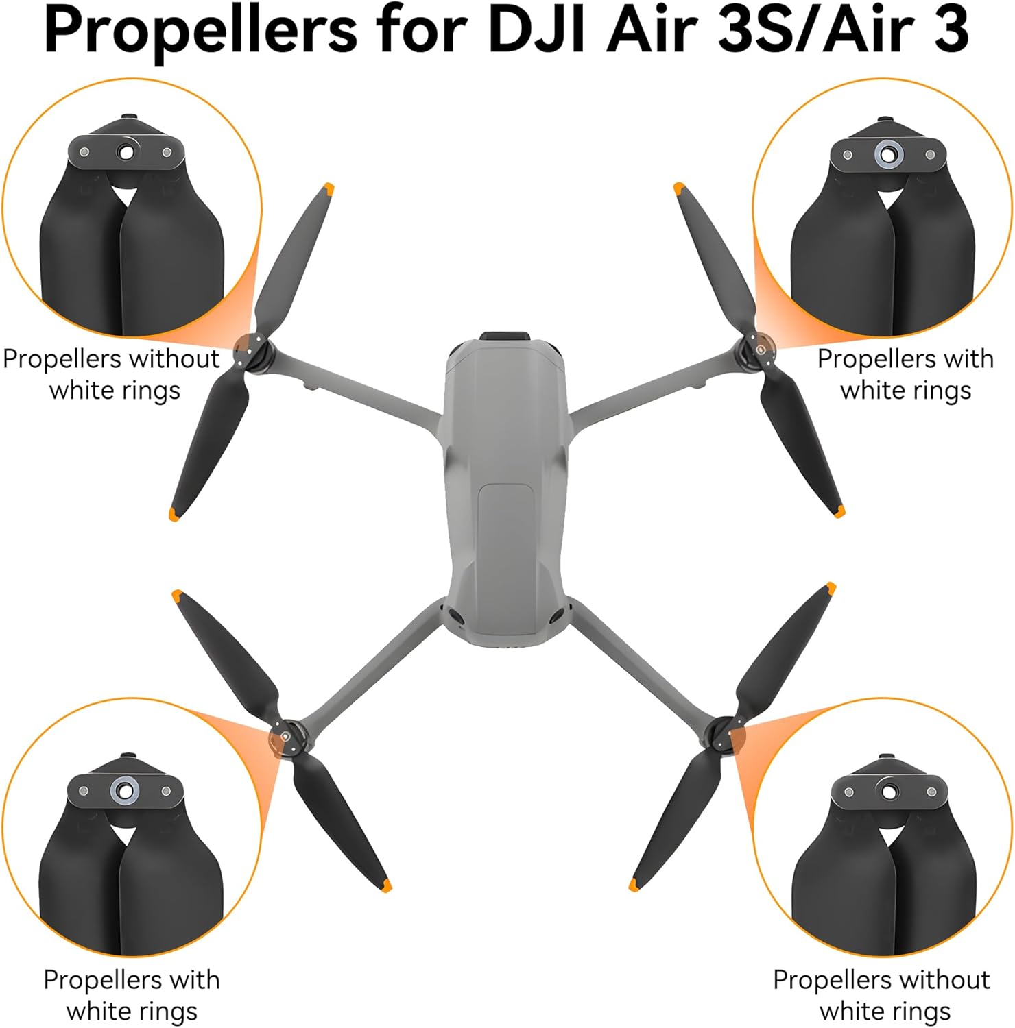 Air 3S Propellers Blades - 4Pcs Props for DJI Mavic Air 3/Air 3S Replacement Parts Drone Accessories Low Noise Quick-Release Propeller Wings 8747F