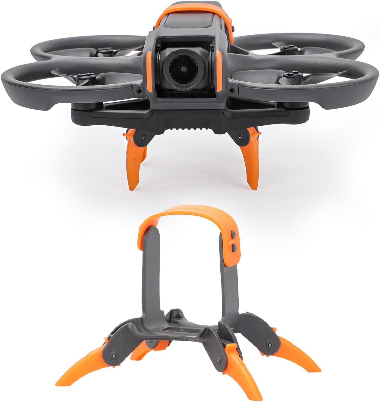 Avata 2 Landing Gear,Landing Gear for DJI Avata 2, Foldable Quick Release Extension Leg for DJI Avata 2 Accessories Extension Heightened Landing Gear Protection Bracket for Avata 2 Drone (Orange Gray)