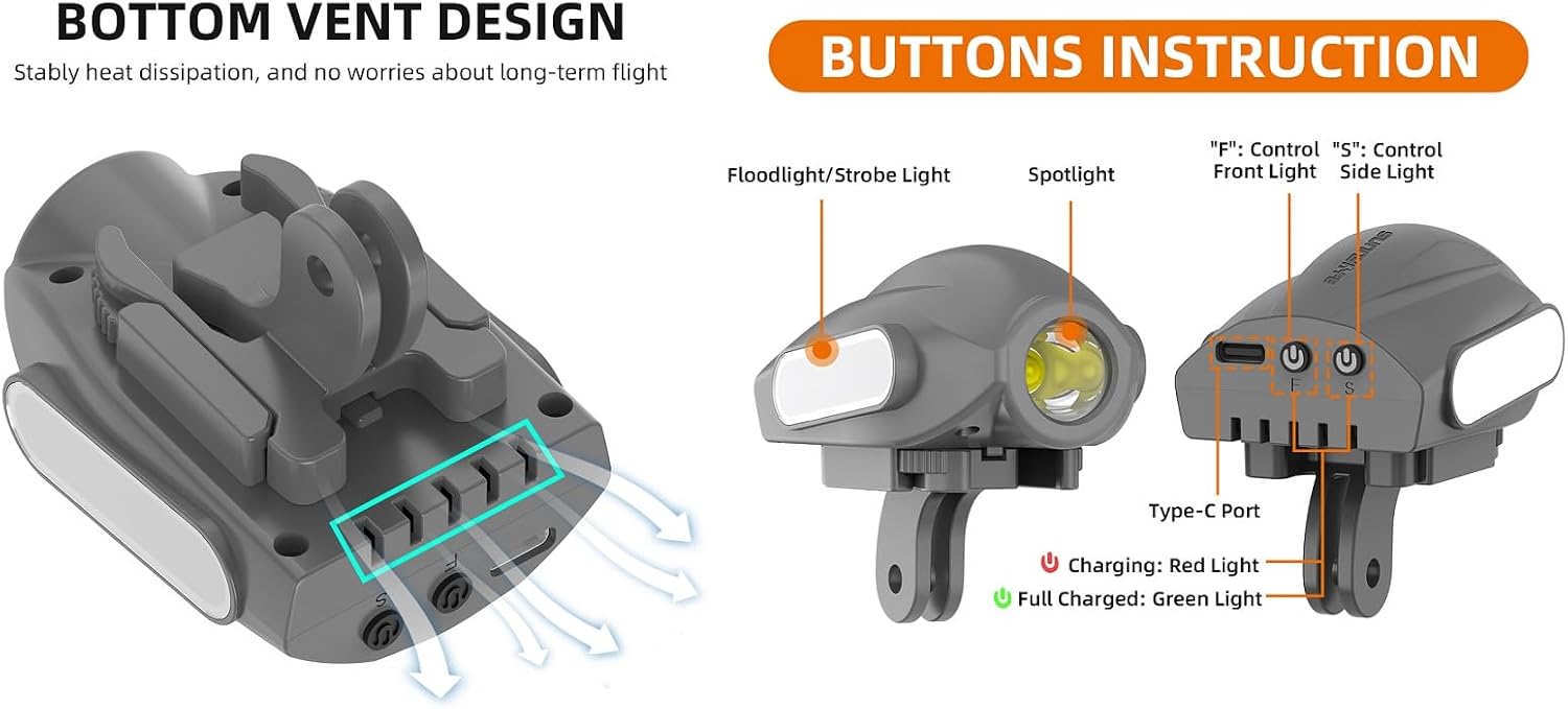 BTG Universal Drone Strobe Light Compatible with DJI Mavic Air 3S Air 3/Mini 4 3 pro/Mini 2 3/Avata 2 1/Mavic 2 pro Zoom/Mavic Air/Mavic Air 2S / FIMI X8SE / FIMI X8 Mini Drone