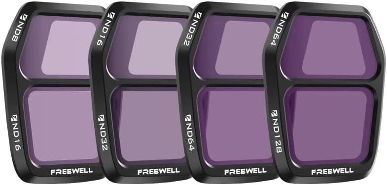 Freewell Air 3S Split ND Filter 4-Pack - ND8/ND16, ND16/ND32, ND32/ND64, ND64/ND128 for Balanced Exposure for Dual-Lens Control in Changing Light