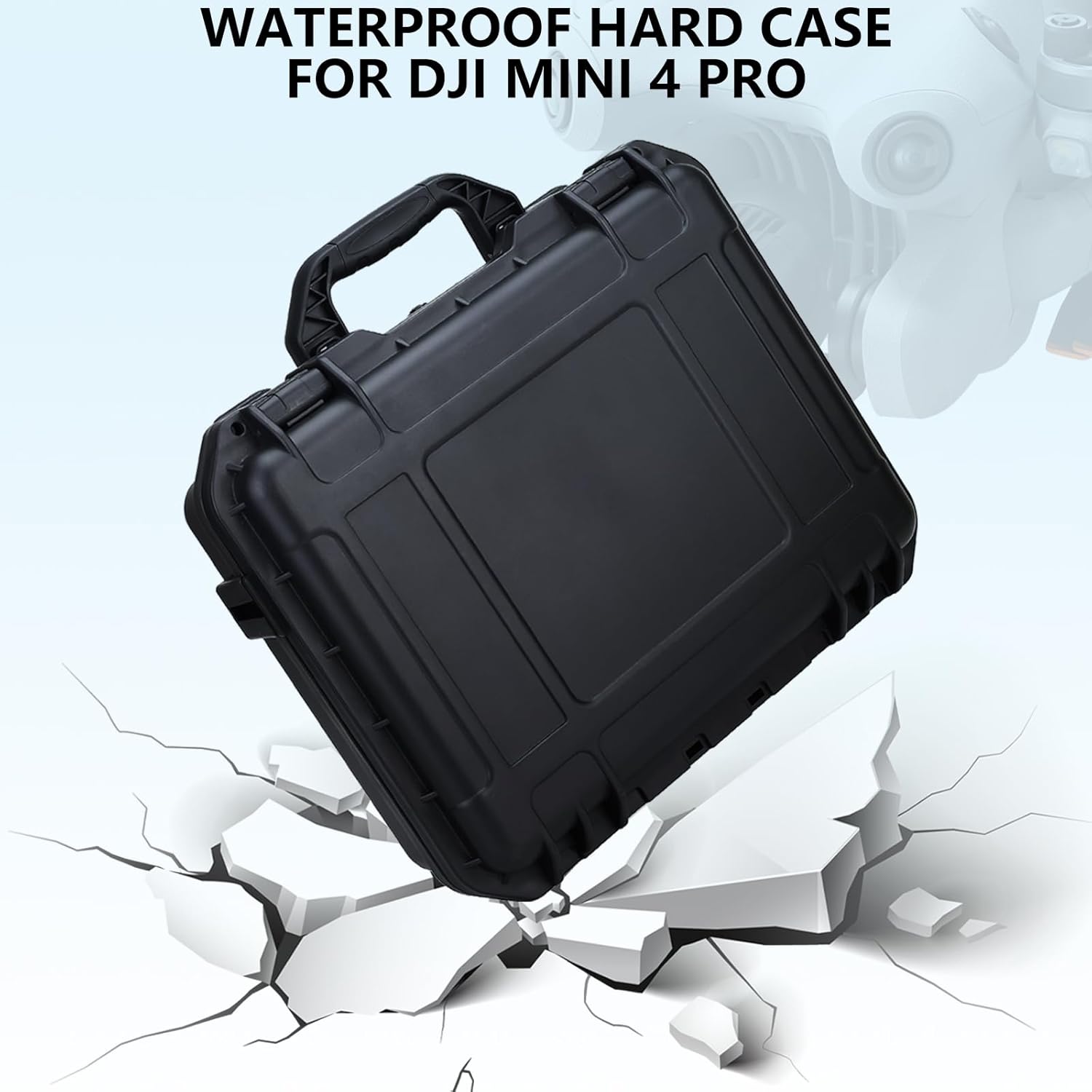 Hard Case for DJI Mini 4 Pro, DJI Mini 4 Pro Waterproof Carrying Case with Strap Fits For All Mini 4 Pro Fly More Combo Drone Accessories(Compatible with RC2/RC/N1/N2 Controller)