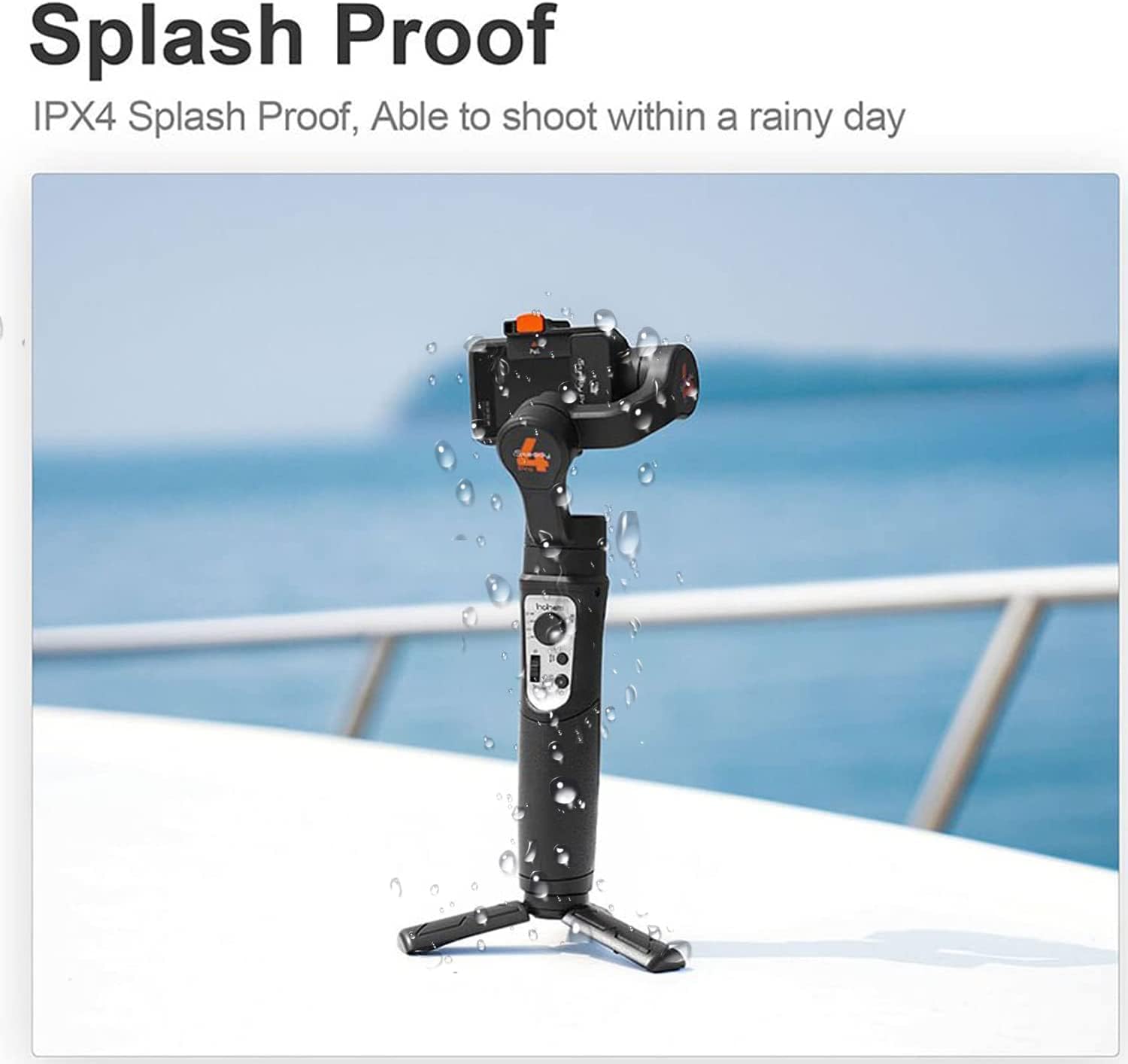 hohem iSteady Pro 4 3-Axis Gimbal Stabilizer for GoPro 13/12/11/10/9 8/7/6/5, for Osmo Action and Other Action Cameras,Support Bluetooth  Cable Control, IPX4 Splash Proof with Tripod