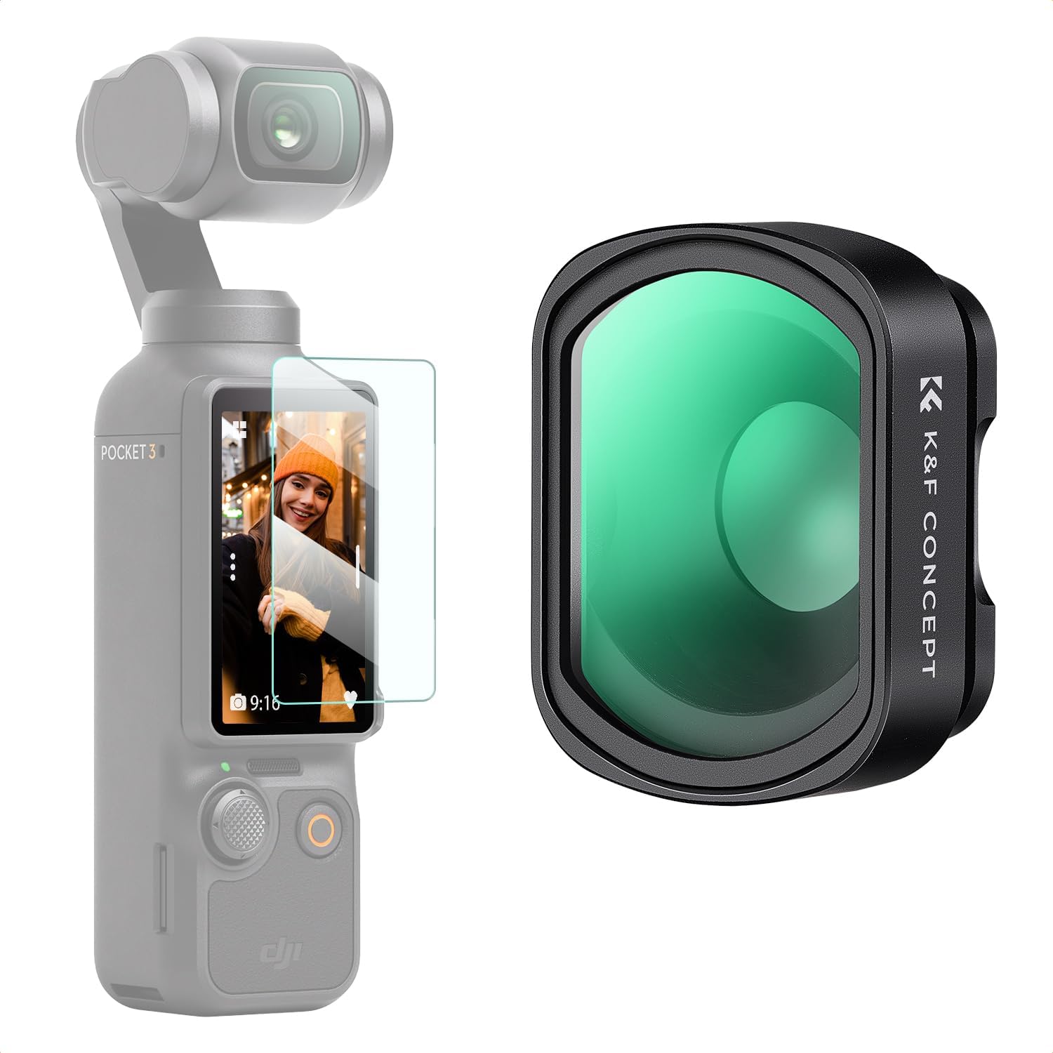 KF Concept 10X Macro Lens Compatible with DJI Osmo Pocket 3, Close Up Filter HD Macro Photography Lens, Magnetic Attach/Multi-Coated/Optical Glass