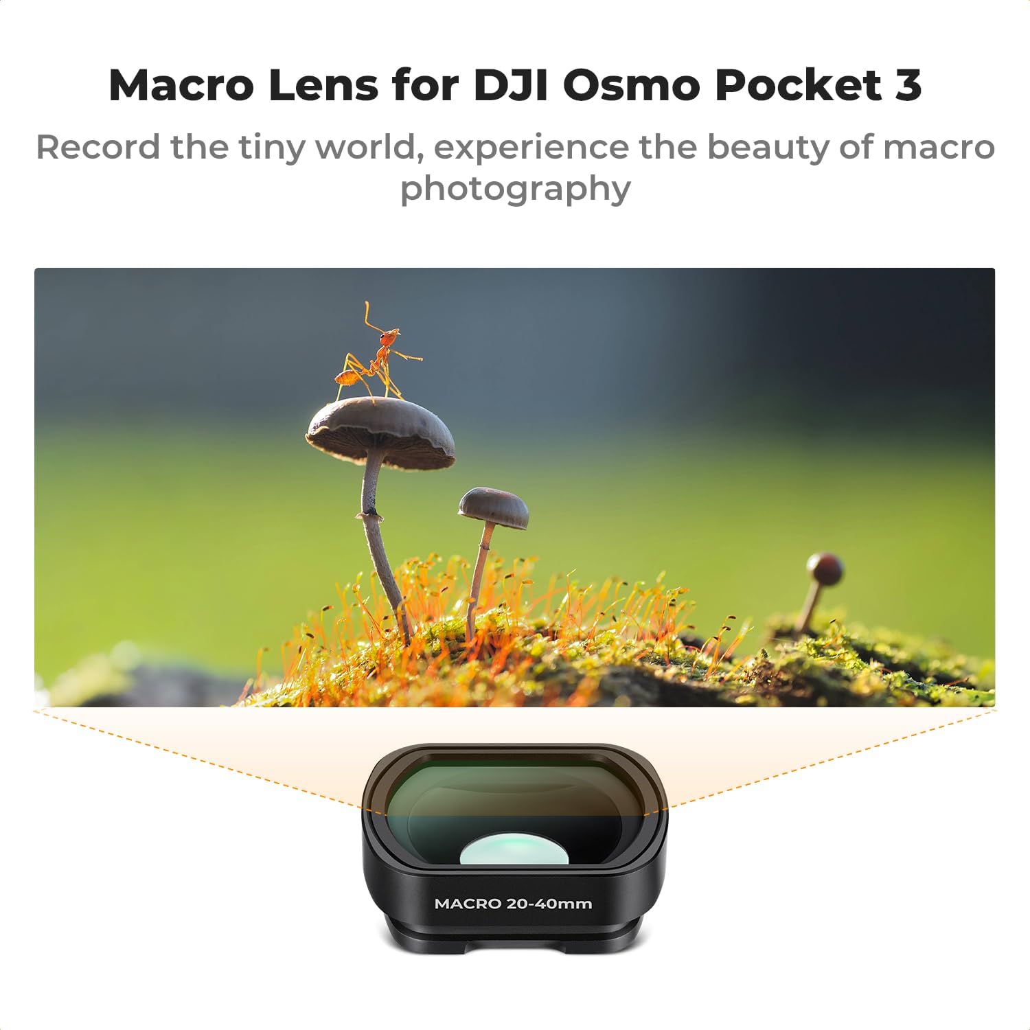 KF Concept Effect Lens  ND Filter Kit for DJI Osmo Pocket 3, 1.2X Anamorphic Lens+ Wide-Angle Lens+ 10X Macro Lens+ ND8+ND32+ND128, Magnetic Attach/Multi-Coated/Optical Glass