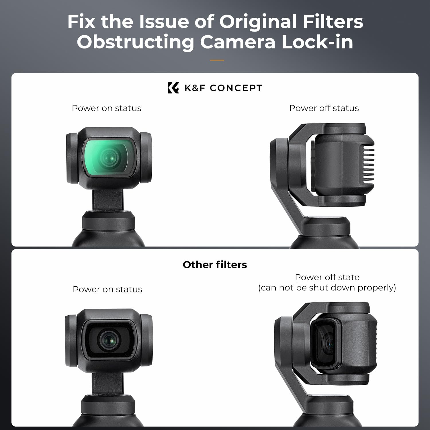 KF Concept Magnetic Black Diffusion 1/4 Filter for DJI Osmo Pocket 3, Creative Mist Cinematic Effect Filters for Osmo Pocket 3 Creator Combo