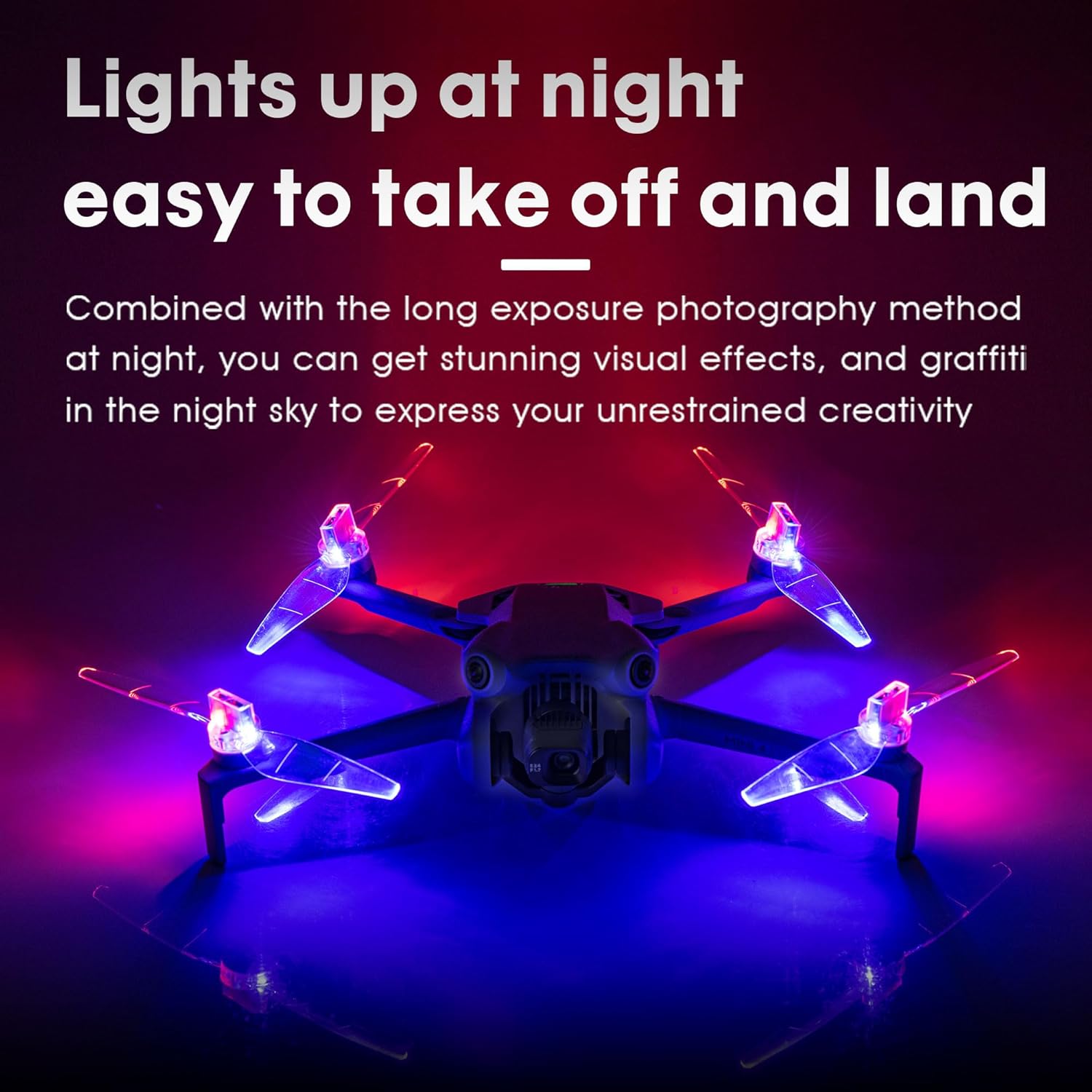 Mini 4 Pro/Mini 3 Pro/Mini 3 Propellers LED Lights Replacement Prop Blades Low Noise Accessories for DJI Mini 3/Mini 4 Pro Fly More Combo Plus Drone (2 Pairs)