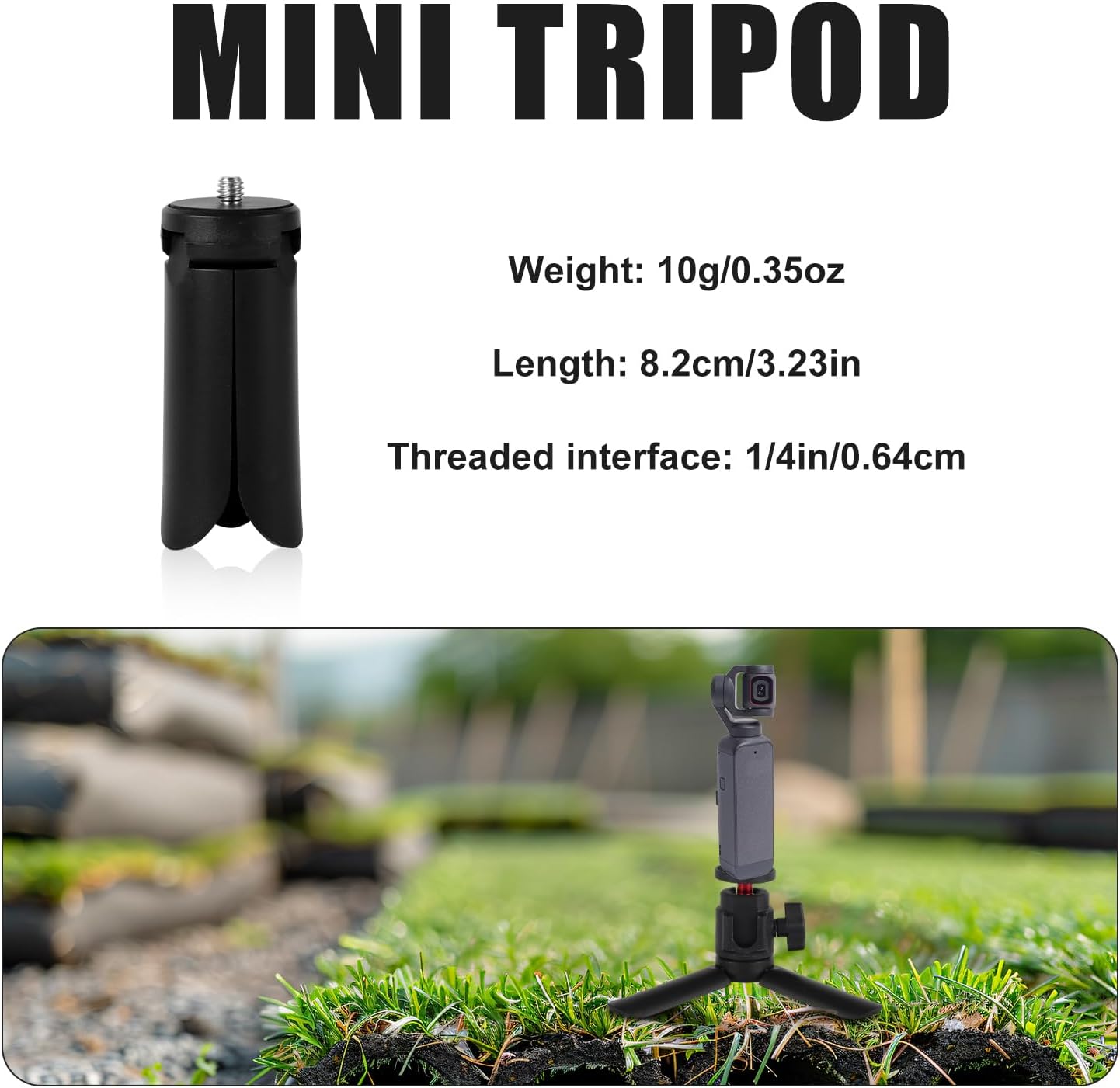 Mini Tripod for DJI Osmo Pocket 3  2 Camera, Portable Tripod Stand Black Tripod Mount Selfie Stick Tripod Compatible with Osmo Pocket 3  2