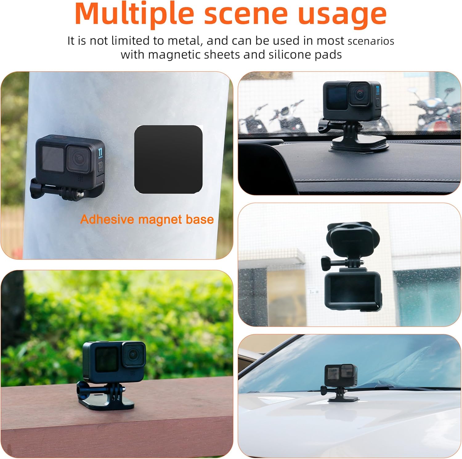 PellKing Multifuctional Magnetic Mount for DJI Osmo Pocket 3 /GoPro/Insta360/Action Camera,with Chest Mount Magnetic Base and Adhesive Magnetic Bases for Chest Holder,Car Mounting,Window mounting