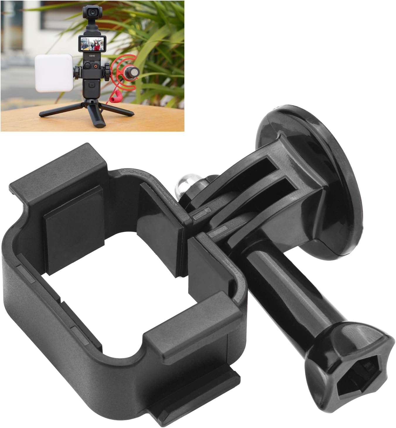 Pocket 3 Extension Adapter, Dual Cold Shoe Mount Camera Extender Frame for DJI Osmo Pocket 3 Creator Combo Handle Accessories for Microphone, Led Video Light, Tripod, Bicycle, Backpack Clip