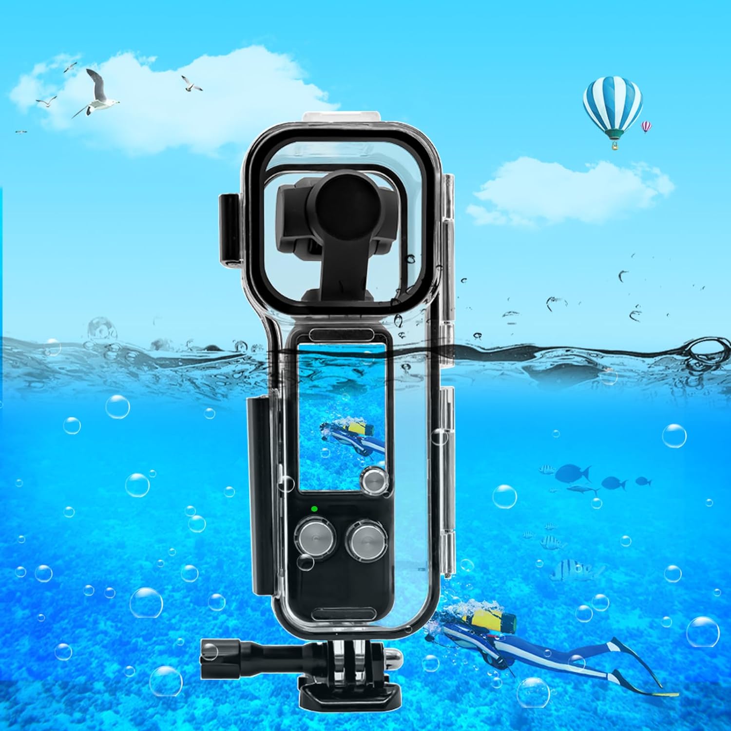 PULUZ 45M/147FT Diving Case for DJI Osmo Pocket 3 Underwater Waterproof Case Housing Diving Shell for Osmo Pocket 3 Action Camera Protecive Case Accessories for Diving Surfing Swimming Skiing