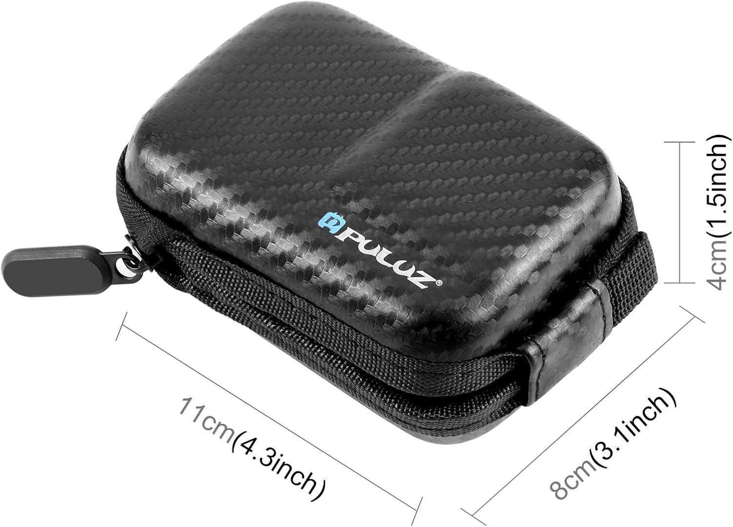 PULUZ Sports Camera Carring Case for DJI Osmo Action 4/3/5 Pro,Portable Mini Bag EVA Hard Shell Travel Case Lens Protector for Osmo Action 5 Pro/ 4/3 for Selfie Stick Tripod Protective Accessory