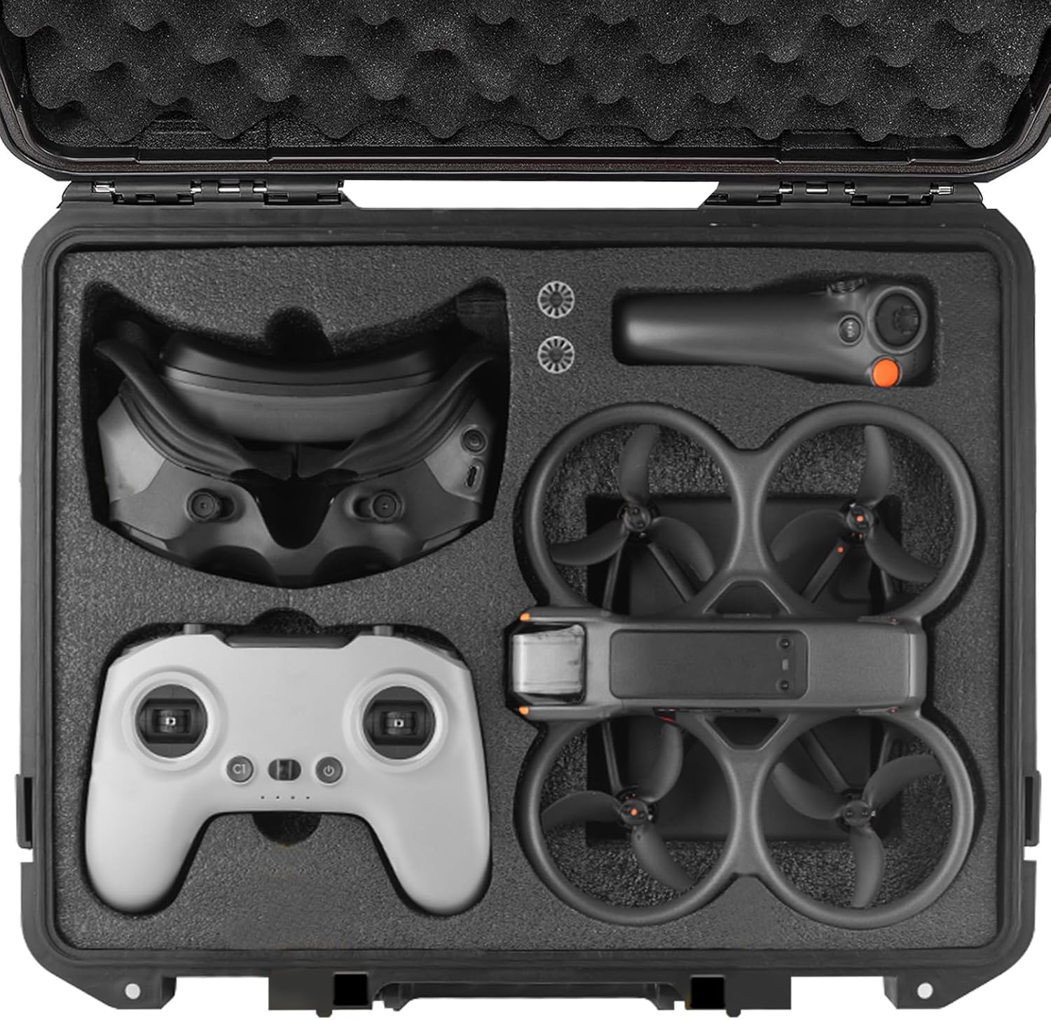 REYGEAK Avata 2 Carrying Case,Waterproof Hard Case for DJI avata 2,Avata 2 Case Bag Combo with DJI Goggles 3/RC Motion 3/FPV Remote Controller 3,Battery Charging Hub,FPV Drone Accessories