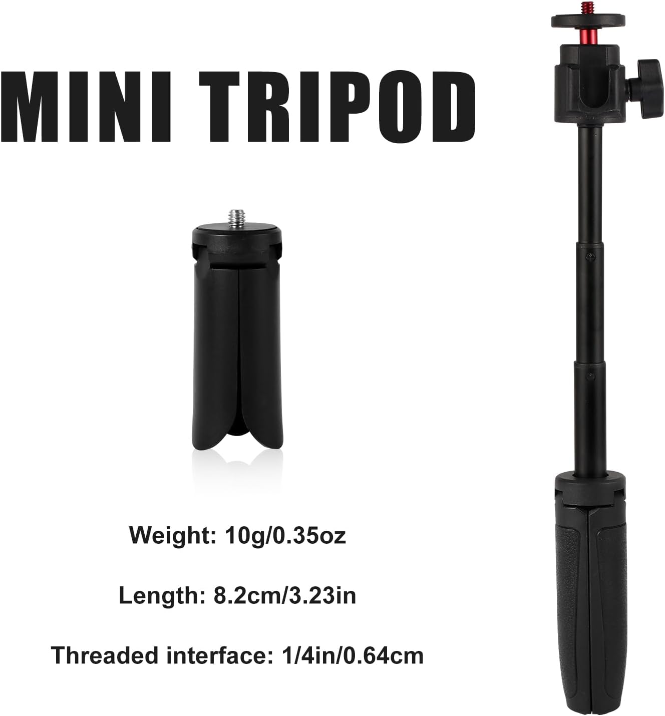 Selfie Stick Tripod for DJI Osmo Pocket 3  2 Camera, Mini Tripod Kit Black Tabletop Tripod Mount Portable Retractable Accessories Tripod Stand