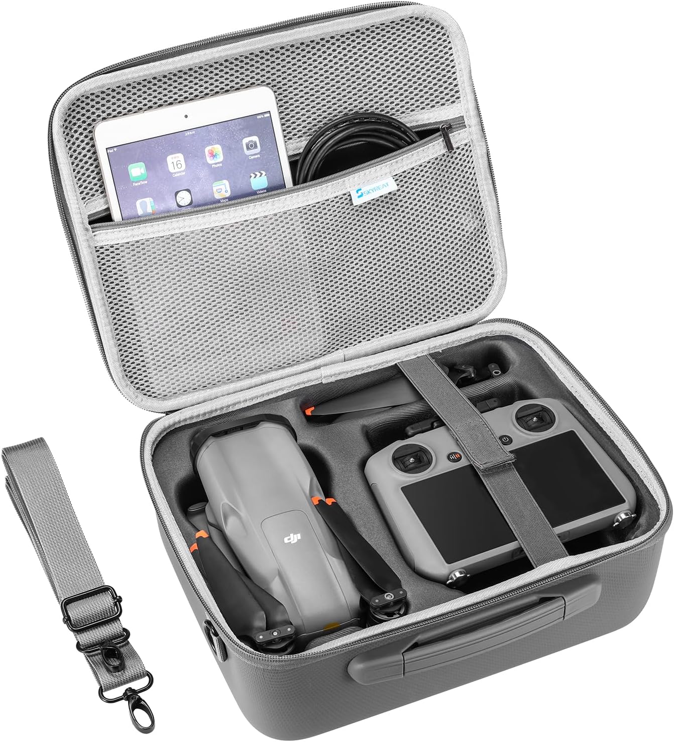 Skyreat Air 3s Carrying Case for DJI Air 3s Drone, Small Portable PU Leather Case for DJI Air 3/ Air 3S Fly More Combo Drones with DJ RC 2 Controller Accessories