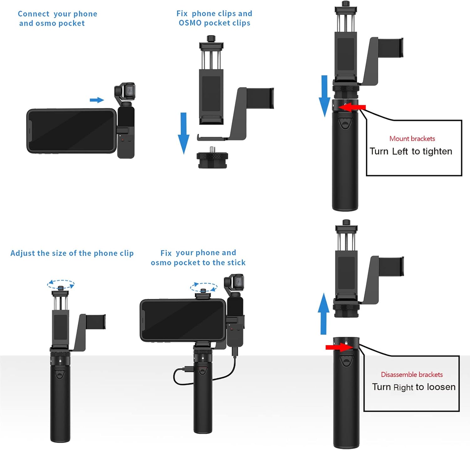 Smatree Portable Osmo Pocket 3 Power Stick (Power Bank) Compatible for DJI Osmo Pocket 3, Handheld Smartphone Holder Mount Pocket Bracket Set with Tripod for Osmo Pocket 3