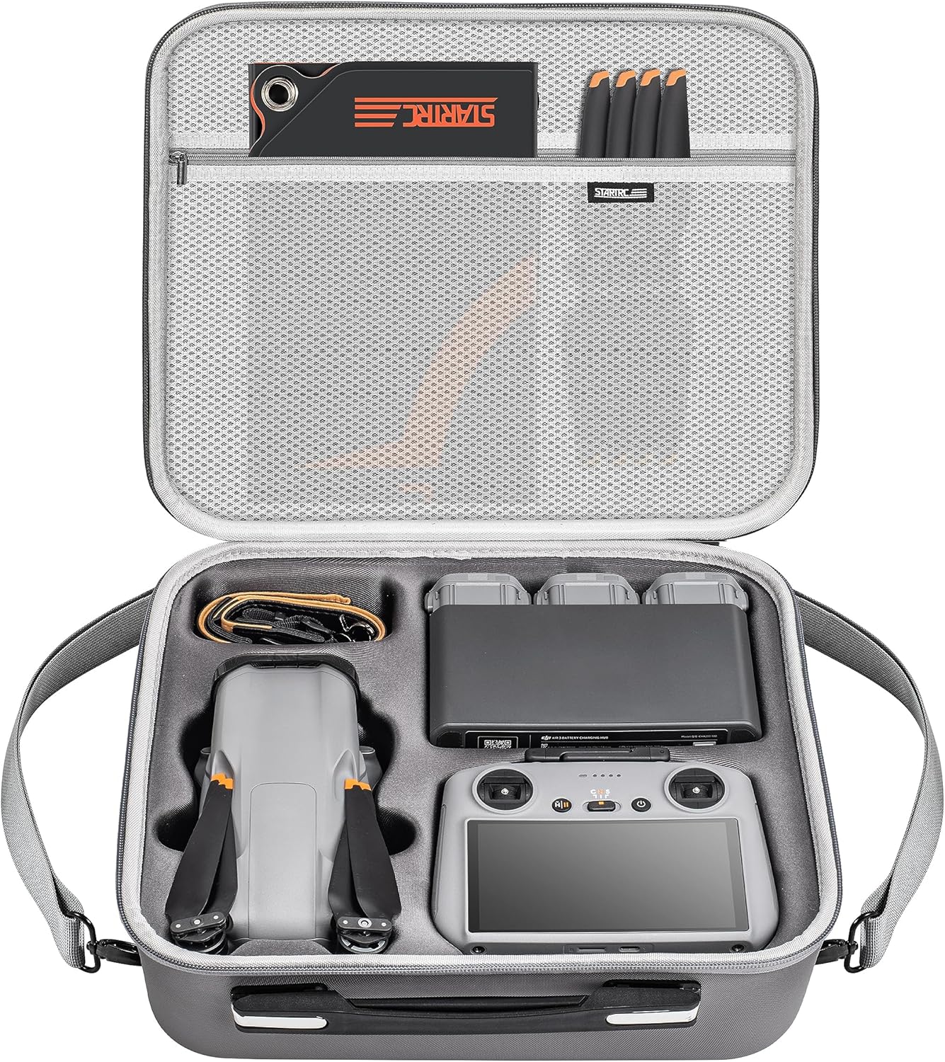 STARTRC Air 3 Case, Portable Travel Bag Carrying Case for DJI Air 3 Fly More Combo,RC 2/RC-N2 Controller,Battery Charging Hub and Drone Accessories