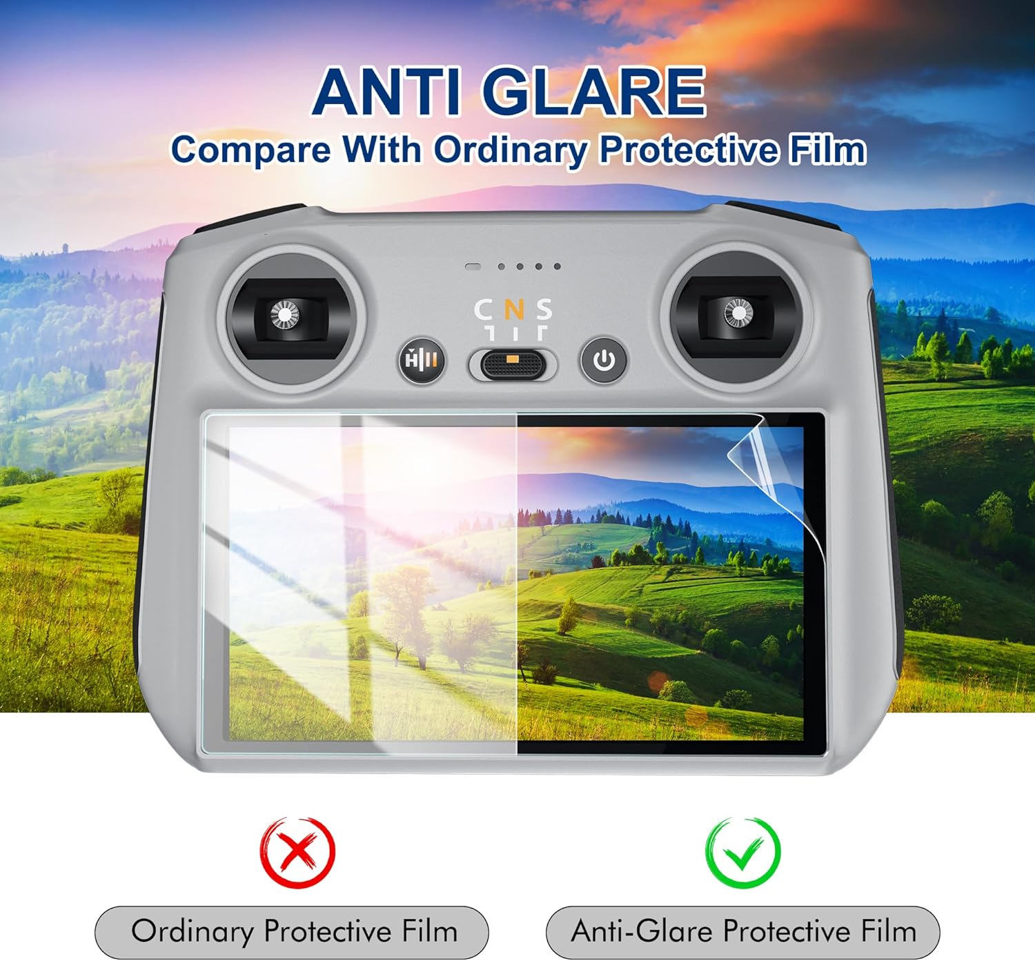 STARTRC Mini 4 Pro Anti-Glare Matte Tempered Glass Screen Protector Film for DJI Mini 4 pro/Mini 3 Pro RC/RC2 Remote Controller Accessories (2 PACK)