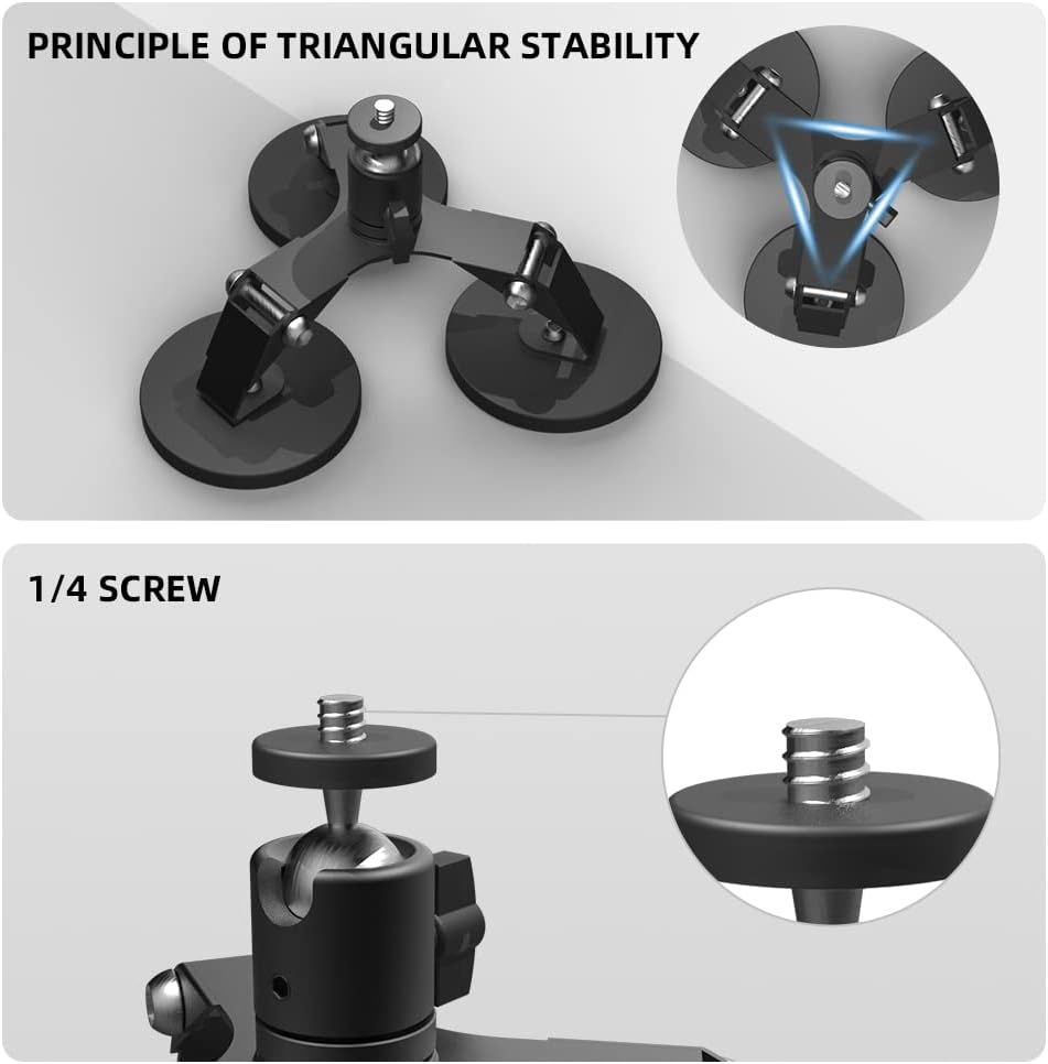 SUREWO Magnetic Camera Mount for GoPro,Strong Magnetic Mount with 360° Rotation Ball Head Compatible with GoPro Hero 13 12 11 10 9 8 7 6 5 Black,DJI Osmo Action 5 Pro/4/3,AkASO and More