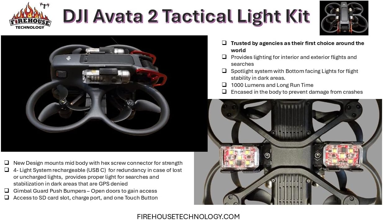 Tactical Spotlight Kit for DJI Avata Version 2 by Firehouse Technology, Black, AVATA2SPOT