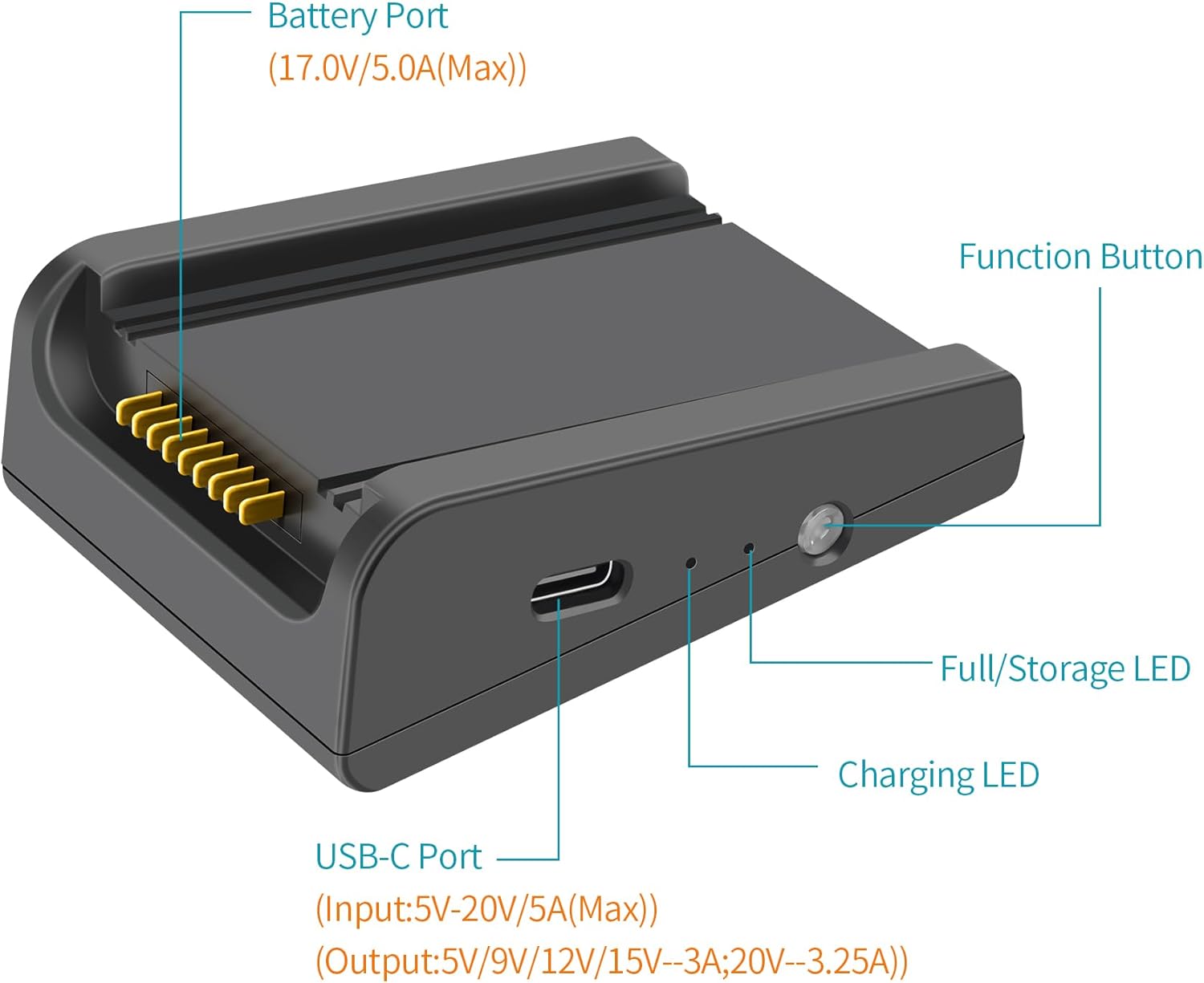 USB Battery Charger for DJI Air 3S,Air 3,Single Charging Hub,Charge Accessories