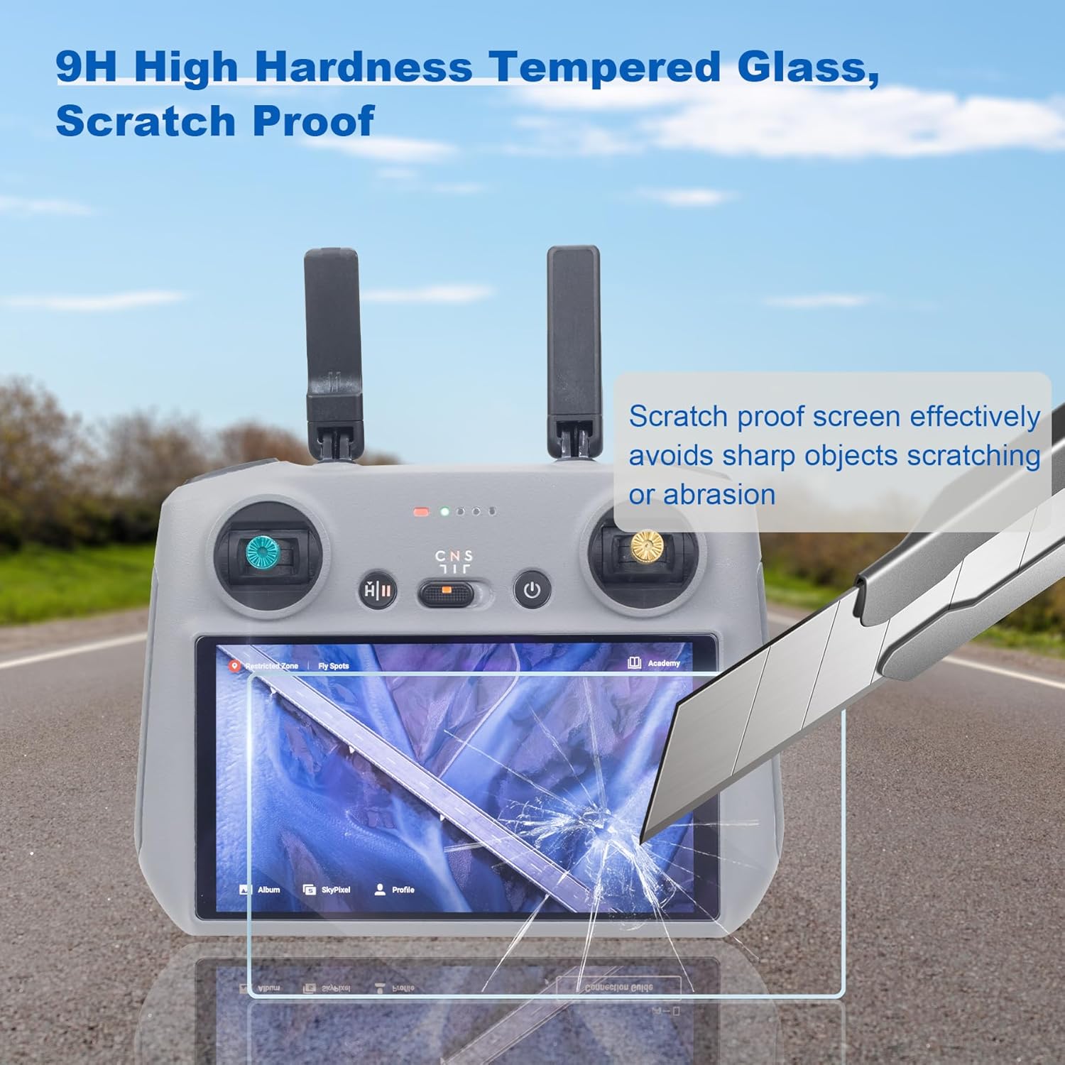 3 Pack HD Tempered Glass Screen Protector for DJI RC/RC 2 Controller,Matte Anti-Glare Film for Mini 4/3 Pro,Mavic 3,Air 3/3S Remote Control Accessories