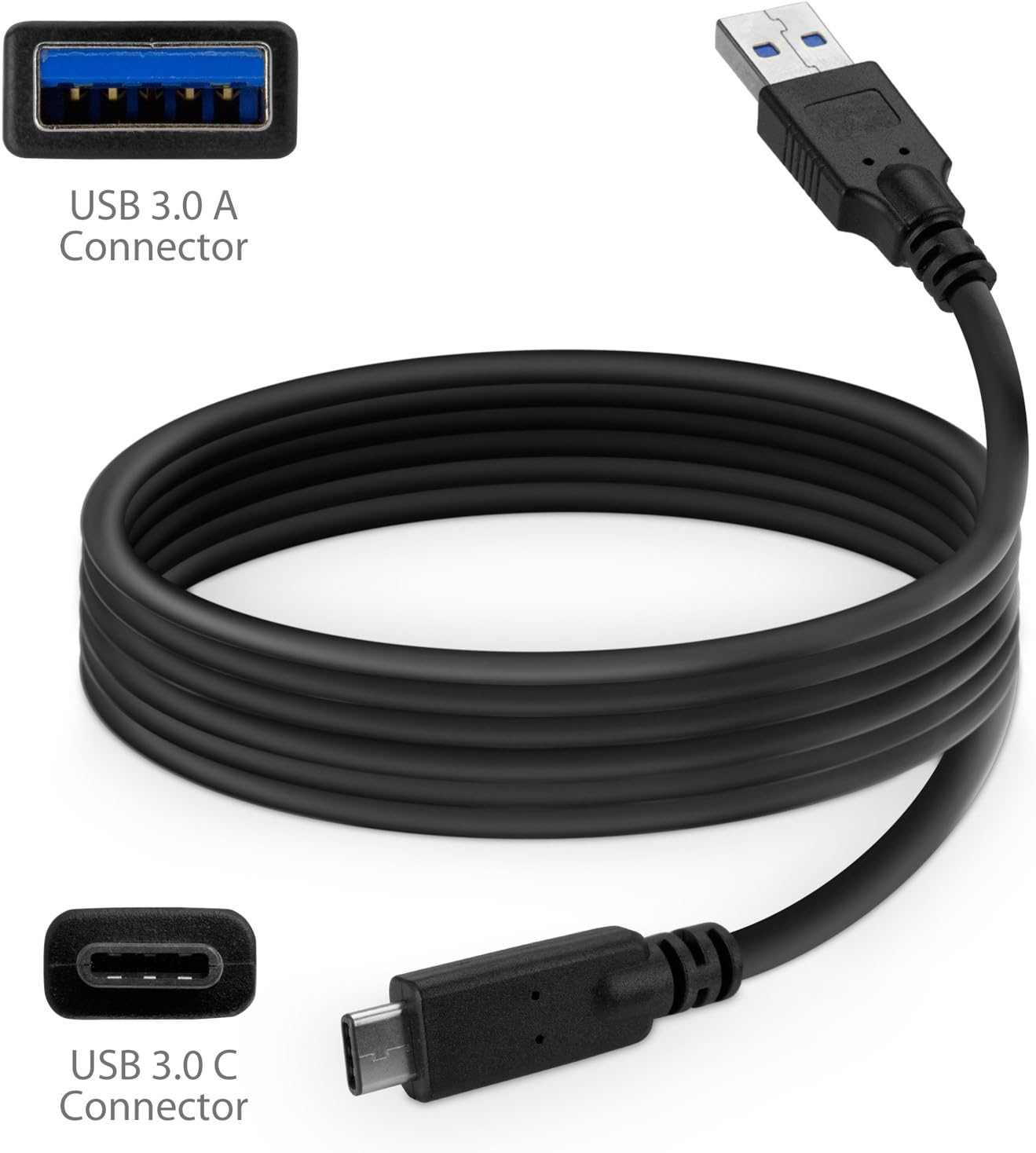 BoxWave Cable Compatible with DJI Osmo Action 5 Pro - DirectSync - USB 3.0 A to USB 3.1 Type C, USB C Charge and Sync Cable - 6ft - Black