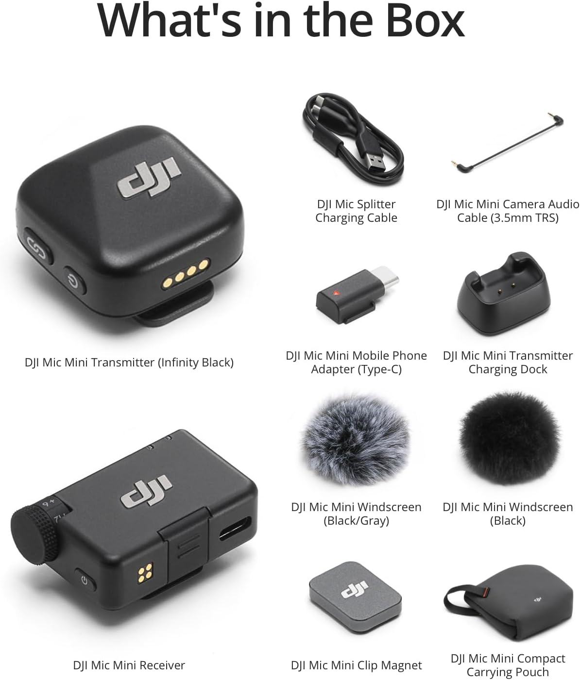 DJI Mic Mini (2 TX + 1 RX + Charging Case), Ultralight, Detail-Rich Audio, 48h Use, Noise Cancelling, Automatic Limiting, Wireless Microphone for Camera/iPhone/Android, Vlog, Streaming