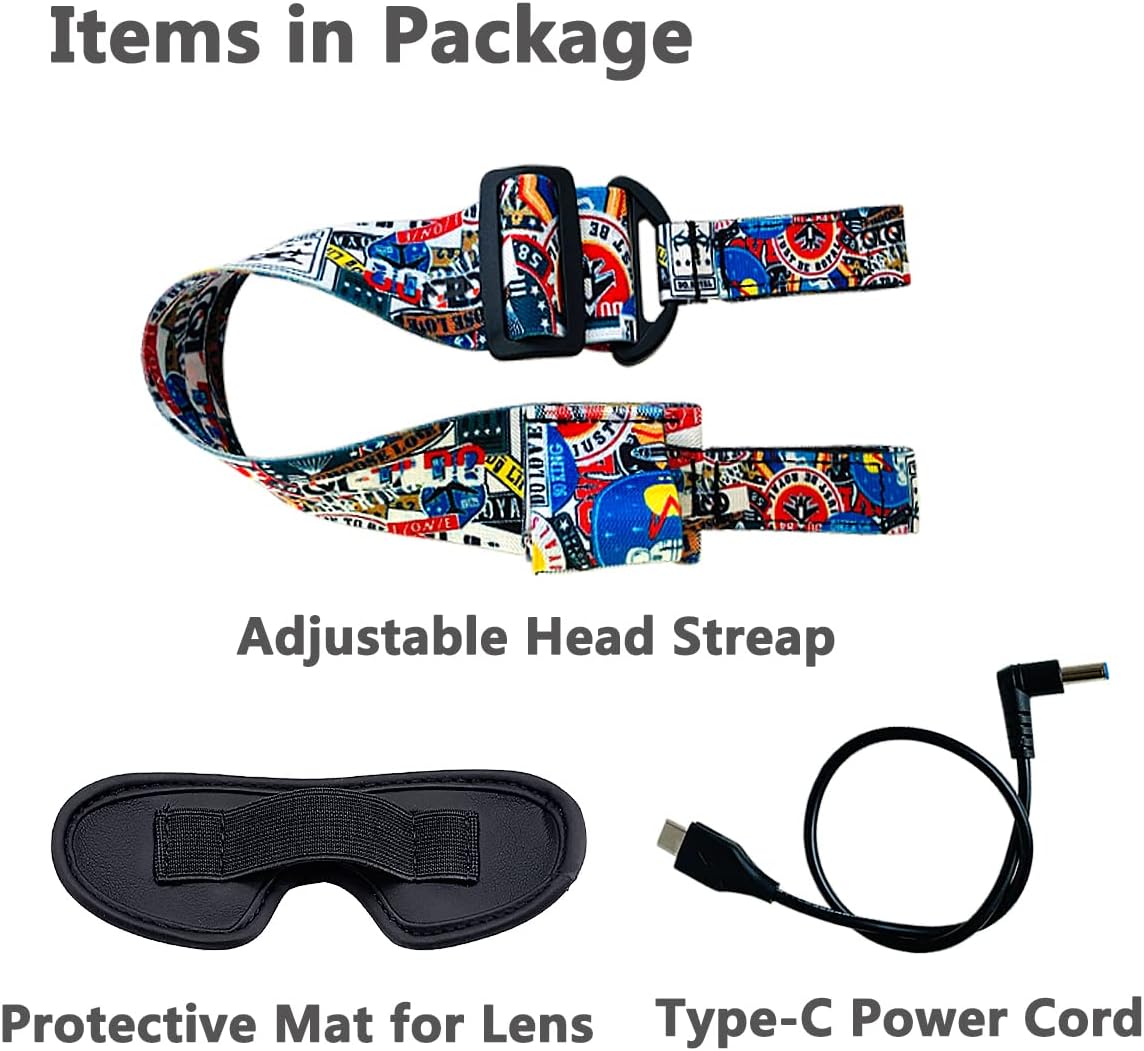 JCHPINE Goggles Head Strap and Power Cable for DJI FPV Avata Goggles V2