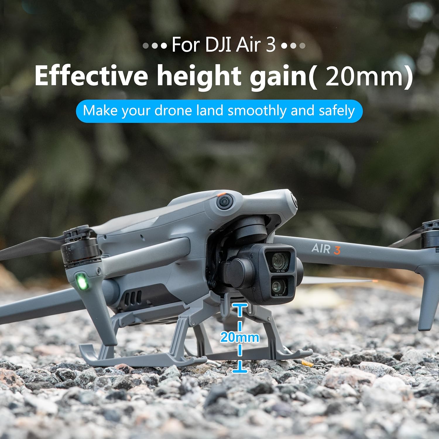 Landing Gear for DJI Air 3/3S Accessories, Foldable Extended Quick Release Drone Protector for DJI Air 3/3S Fly More Combo