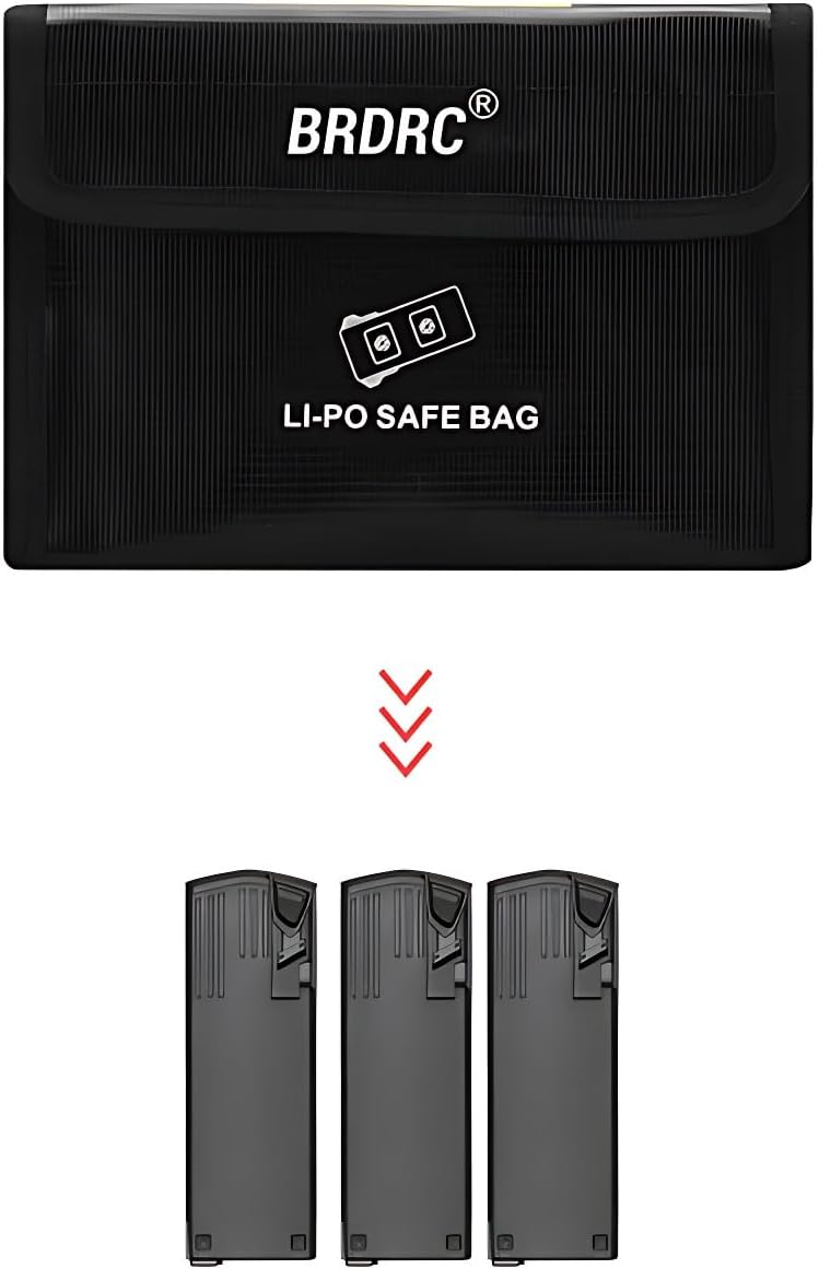 Lipo Battery Safety Bag Flame Retardant Explosion Proof Battery Storage Protective Case for DJI Air 3/Dji Air 3s/Mavic 3 / Mavic 3 Classic/Mavic 3 Cine (for 3 Batteries)