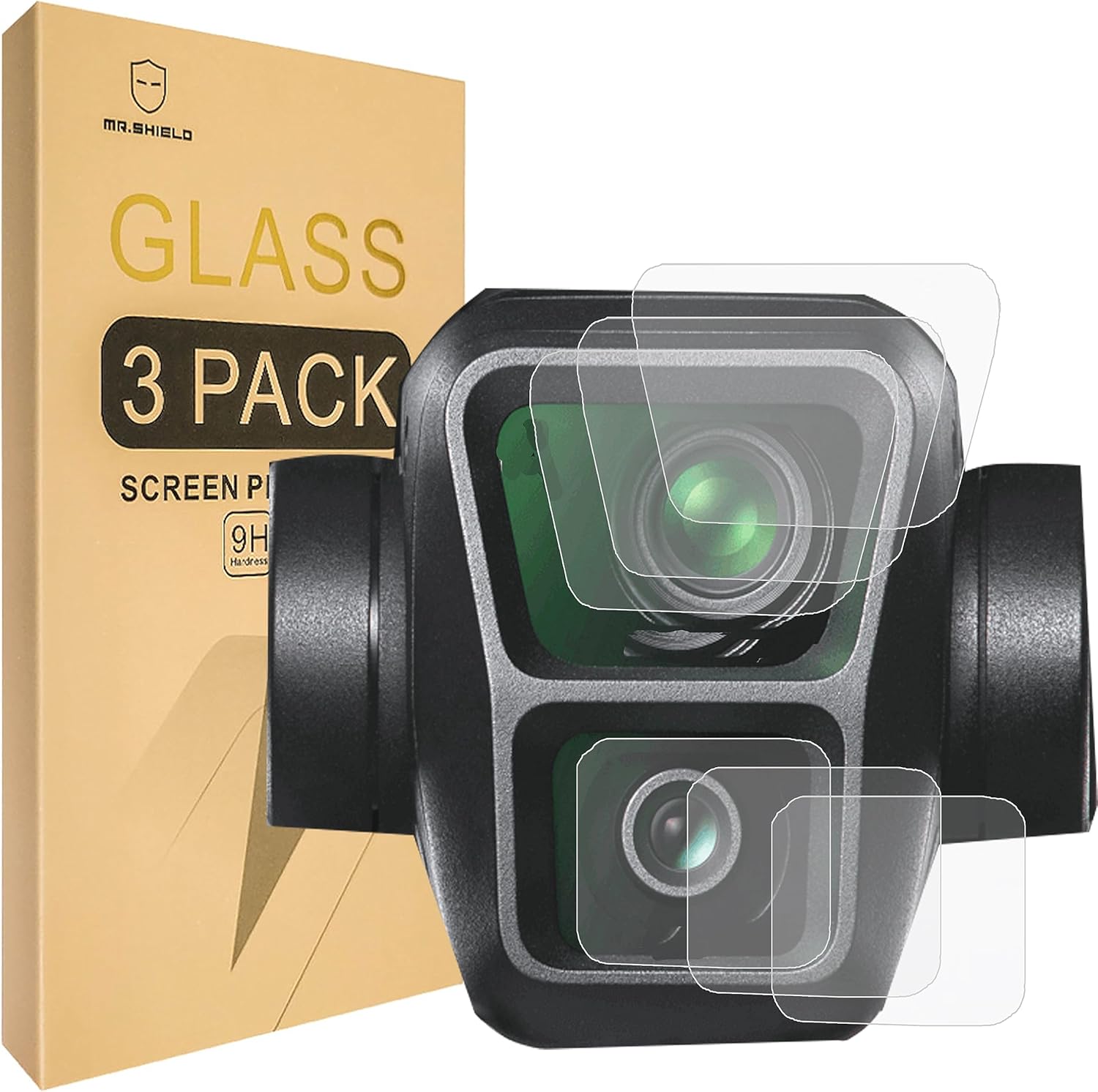 Mr.Shield [3-Pack] Lens Screen Protector For DJI Air 3 [Tempered Glass] [Japan Glass with 9H Hardness] Screen Protector