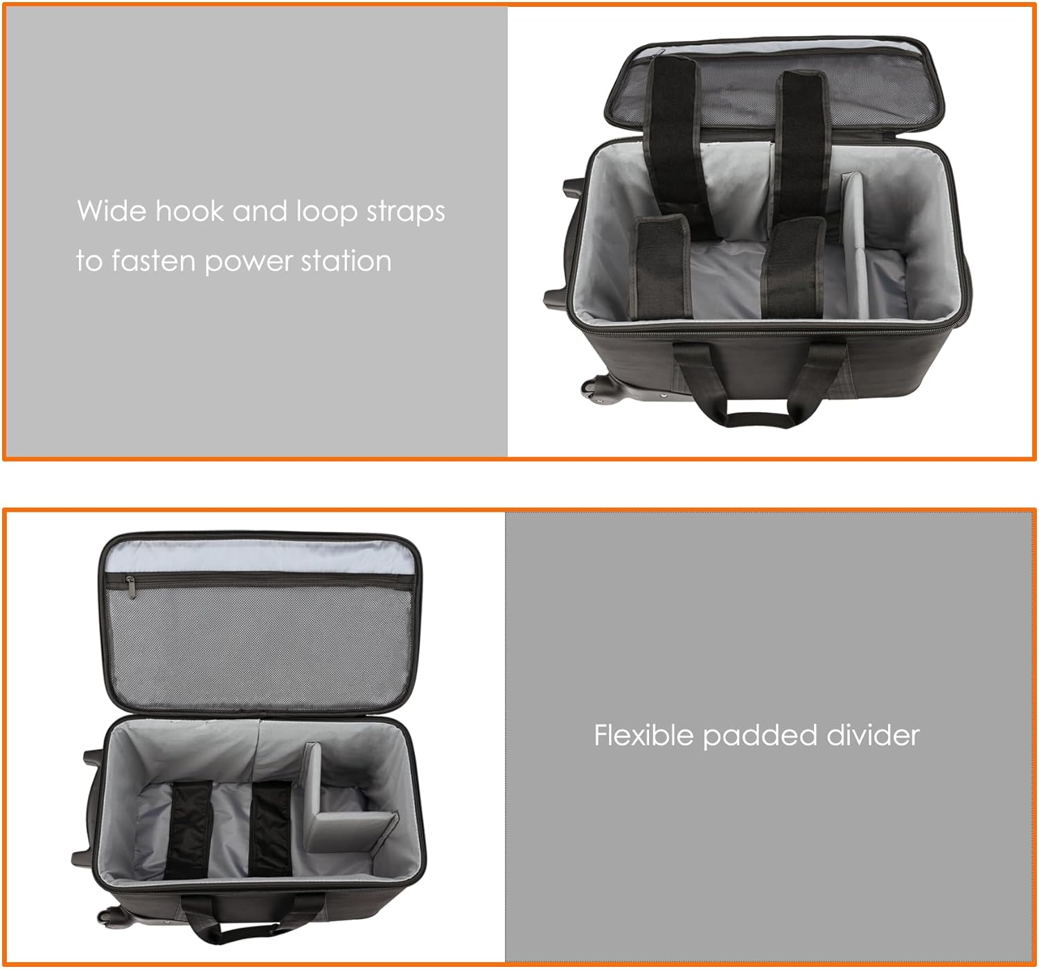 Portable Power Station Hard Rolling Case Bag with Telescopic Handle,Compatible with Jackery, Anker,ECOFLOW,BLUETTI and other brands Power Station with Dimensions within 19.7x10.6x12.6