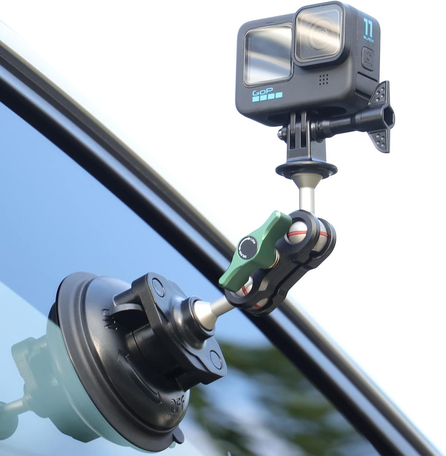 SEASKY S1 Powerful Sports Camera Suction Cup Car Mount for Gopro Hero 13/12/11/10/9/8 Black DJI OSMO Action 5/4/3/2 Insta360 X4 X3, X2 ONE RS Cell Phone Holder Accessories Aluminum Alloy Metal