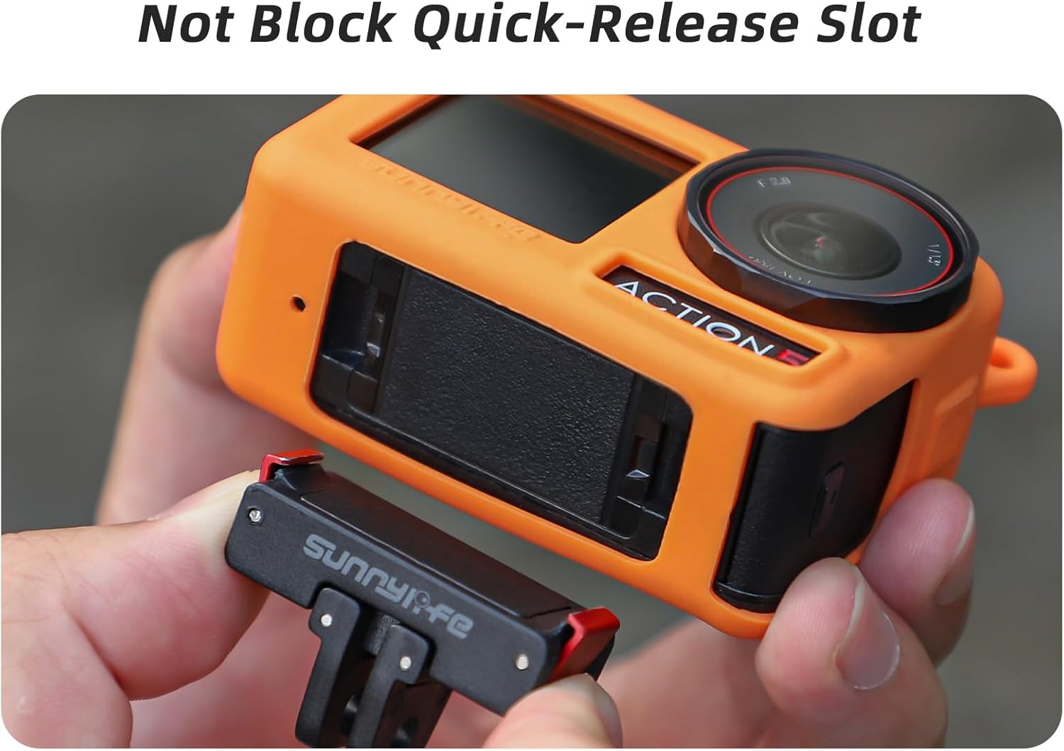 Silicone Cover  Strap for DJI OSMO Action 5 Pro - Adjustable Neck Strap for osmo Action 5 pro Accessories, Compatible with Lens Cover (Orange+Lens Cap+Steel Film)