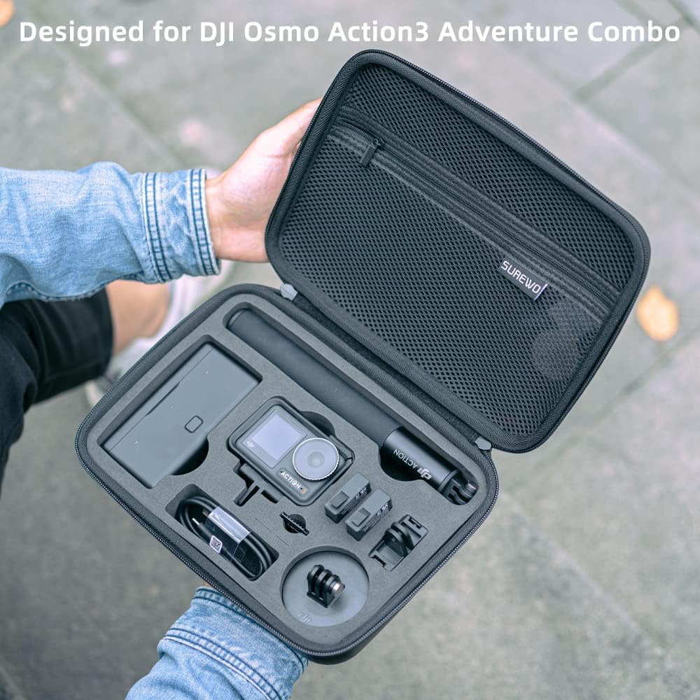 SUREWO Surface-Waterproof DJI Osmo Action 5 Pro Carrying Case,Travel Portable Bag Compatible With DJI Osmo Action 5 Pro/4/3 Adventure Combo Accessories